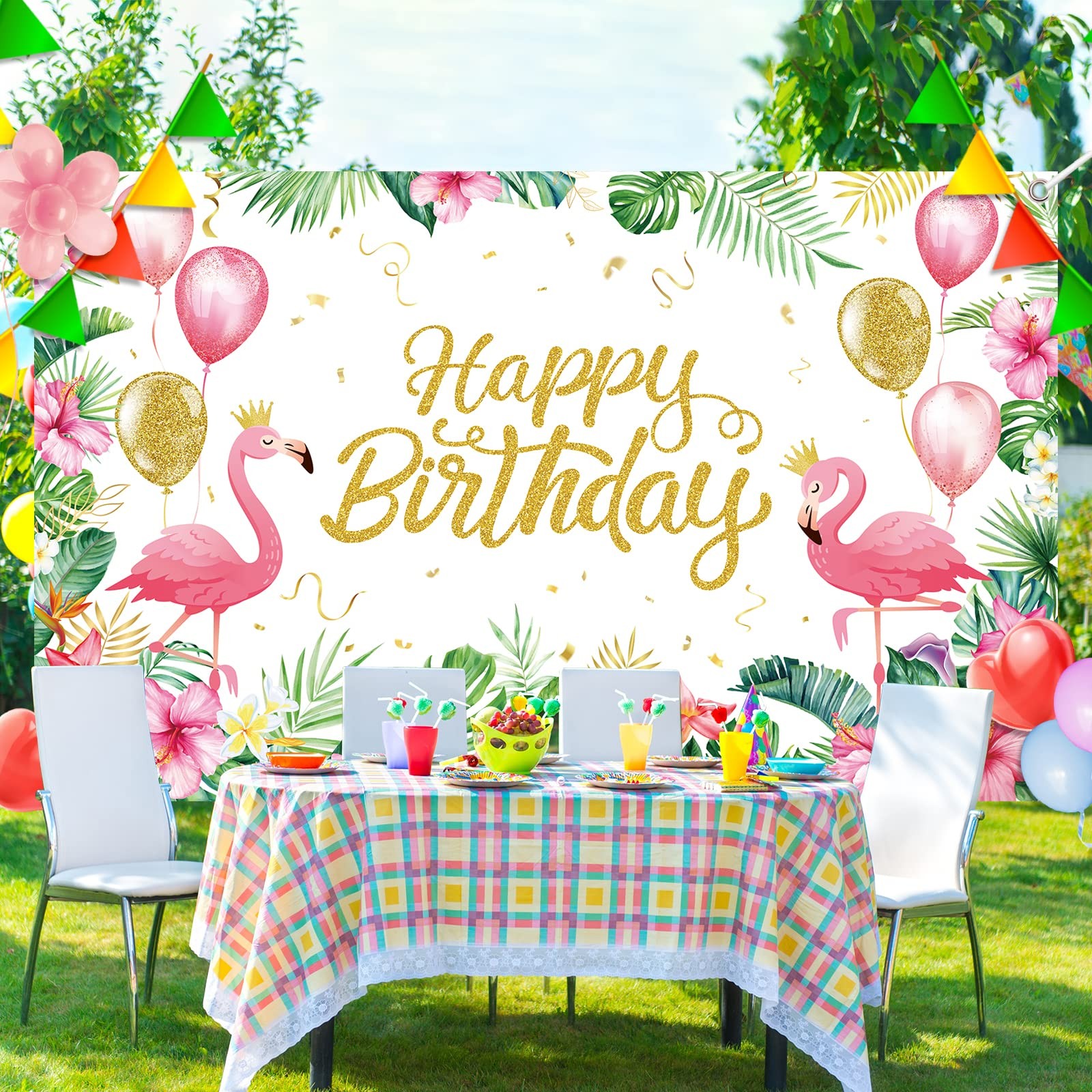 Happy Birthday Background – 6×4 Feet Female feet, White