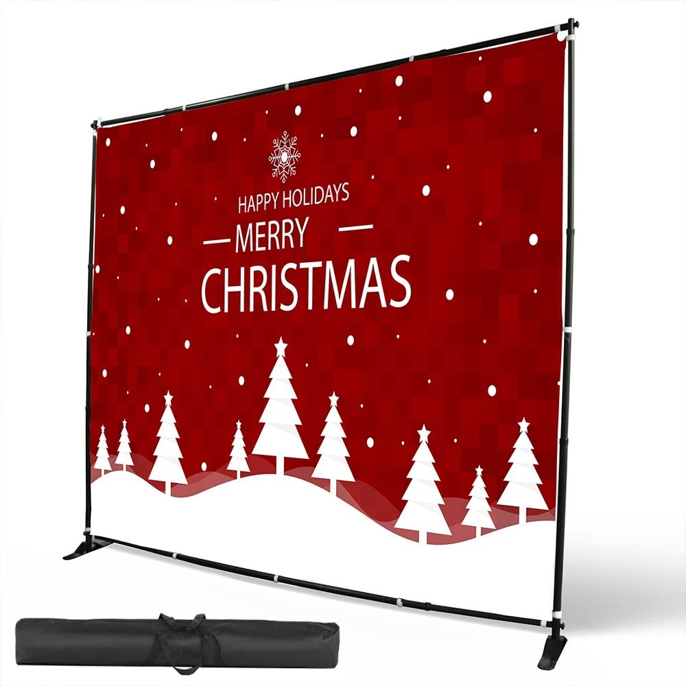 Backdrop Banner Stand 8 X 8 FT Adjustable Height Background Stand Step and Re…