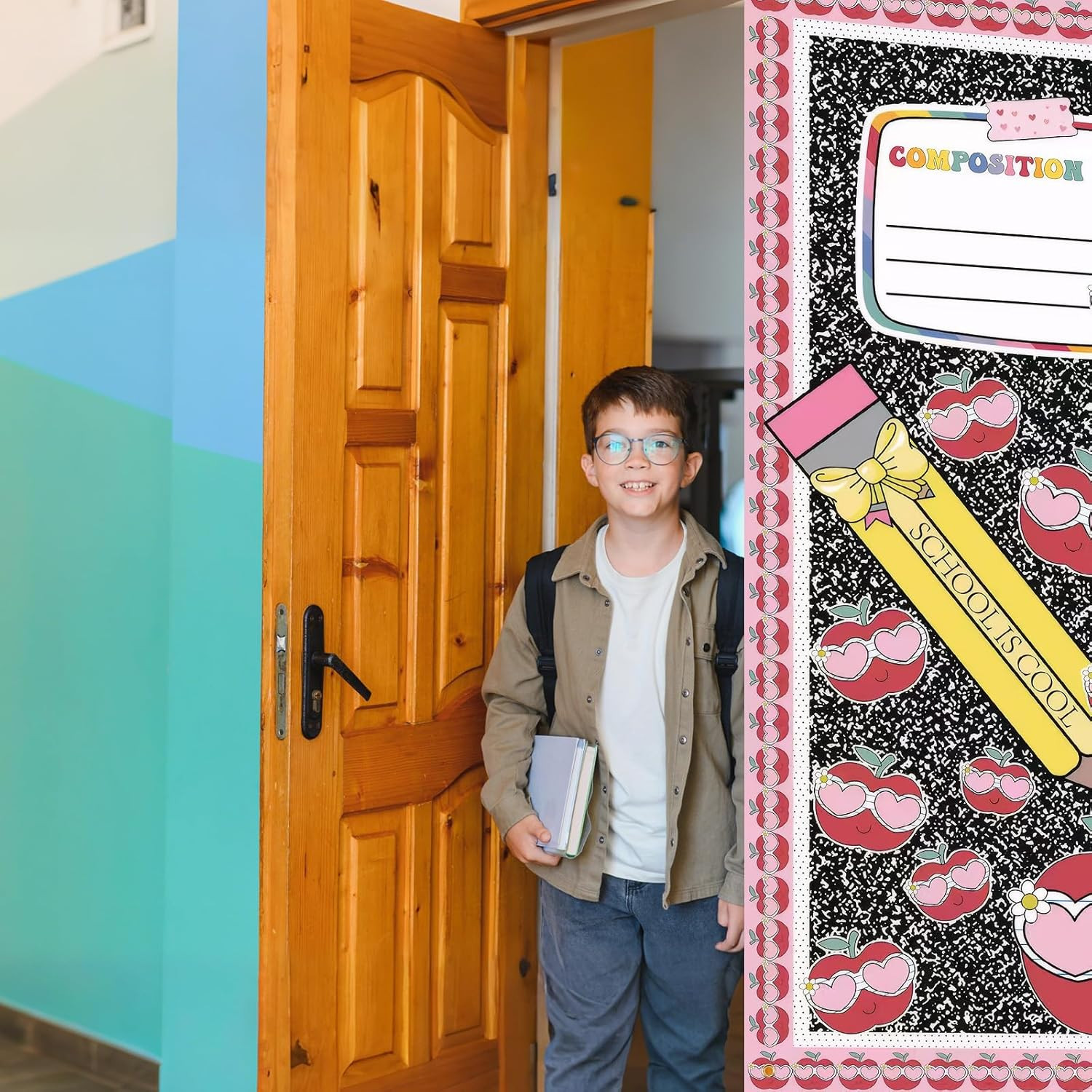 Composition Notebook Banner Door Decor Back to School Party Supplies Classroom D