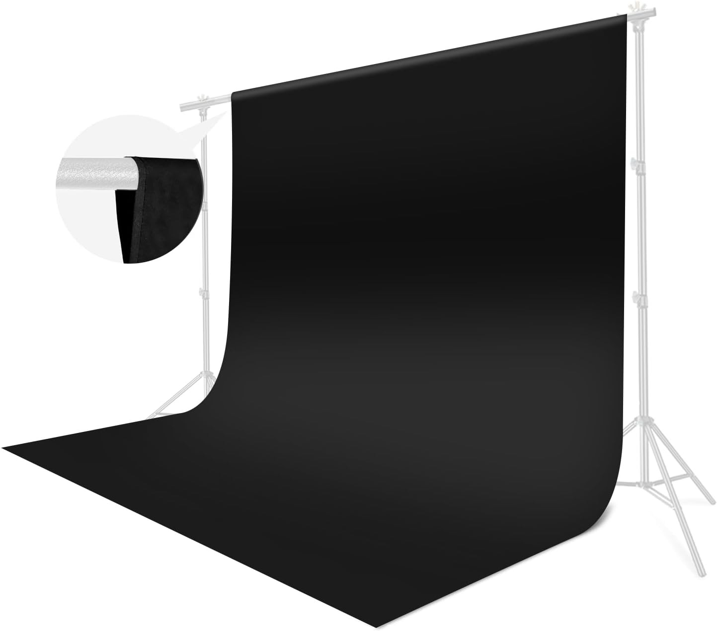 Black Backdrop 10x10ft, Photo Backdrop Curtain for Photoshoot, Pure Photograp…