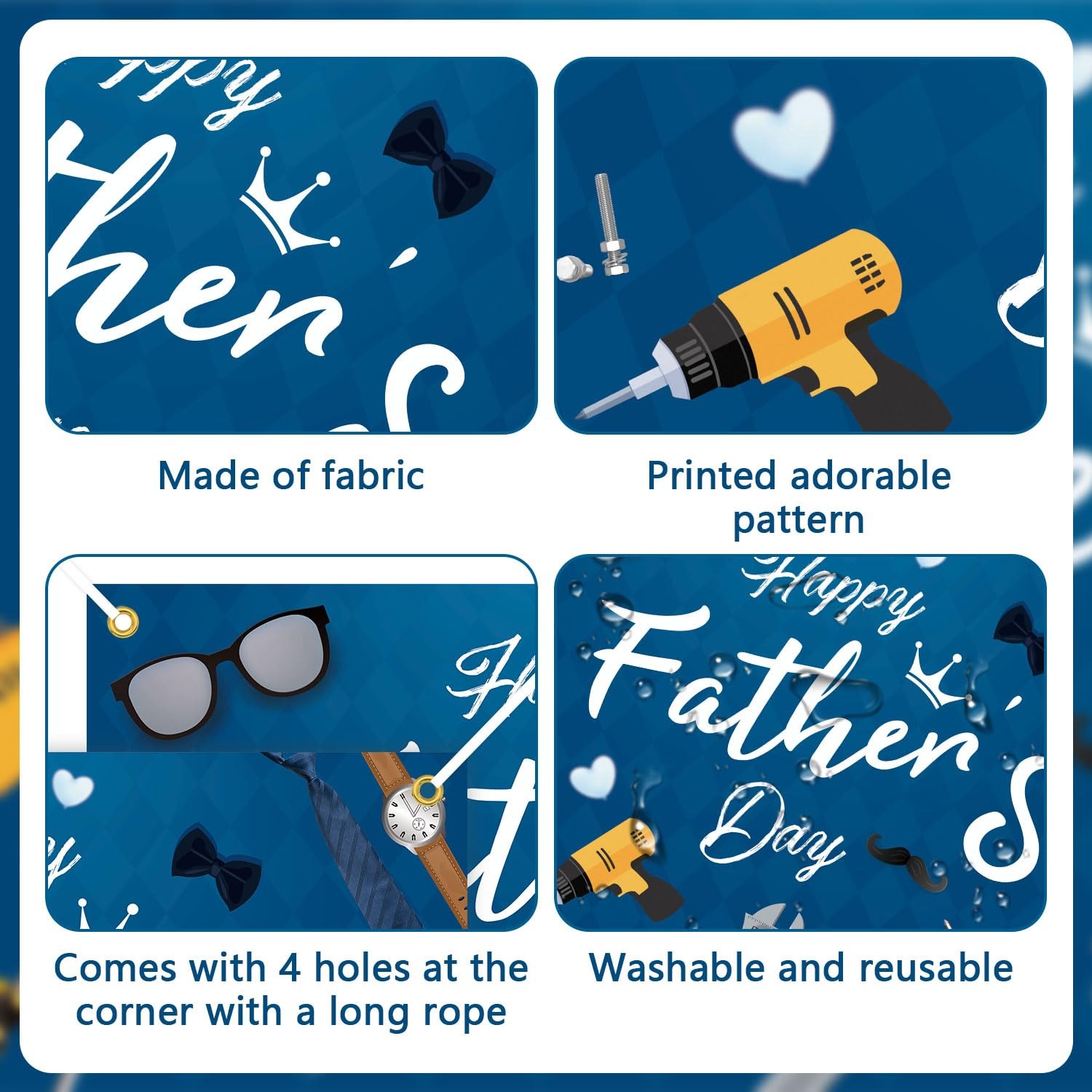 Happy Fathers Day Banner Decorations,Happy Fathers Day Backdrop for Photography,