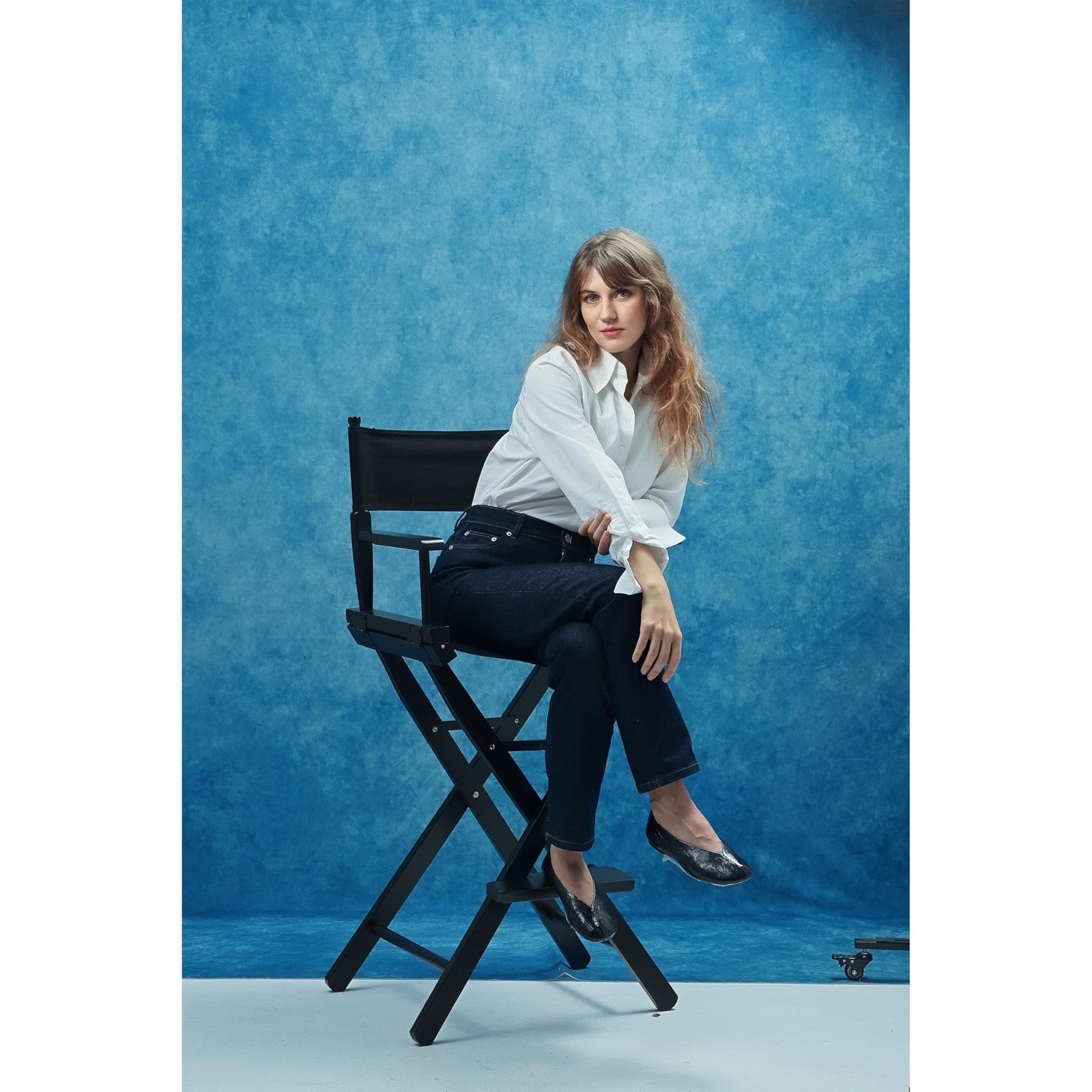 810 Abstract Blue Headshot Portrait Photo Backdrop Polyester 10cm Rod Pocket