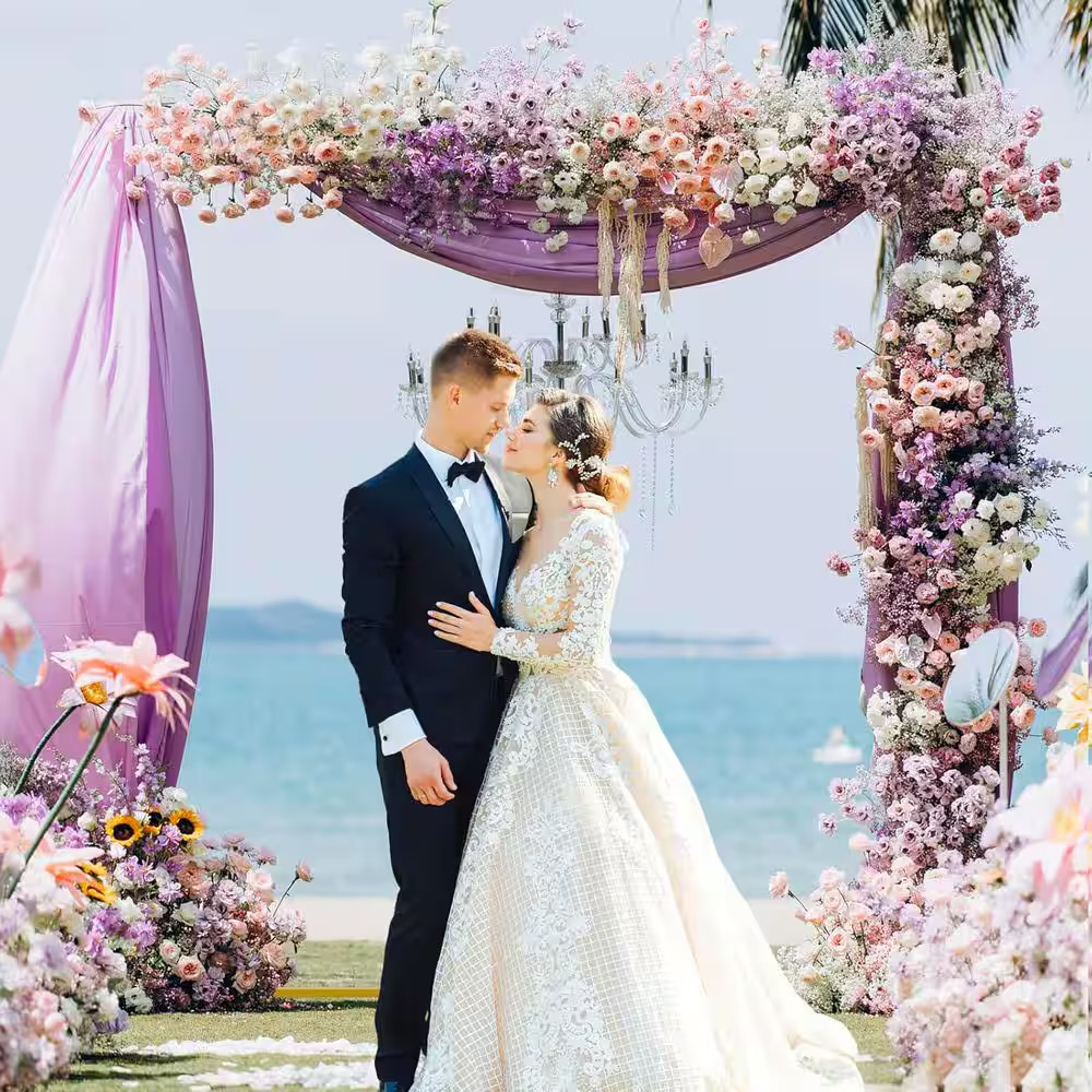 6.6 Ft. X 6.6 Ft. Gold Metal Wedding Arch Backdrop Stand Square Frame Ceremony P