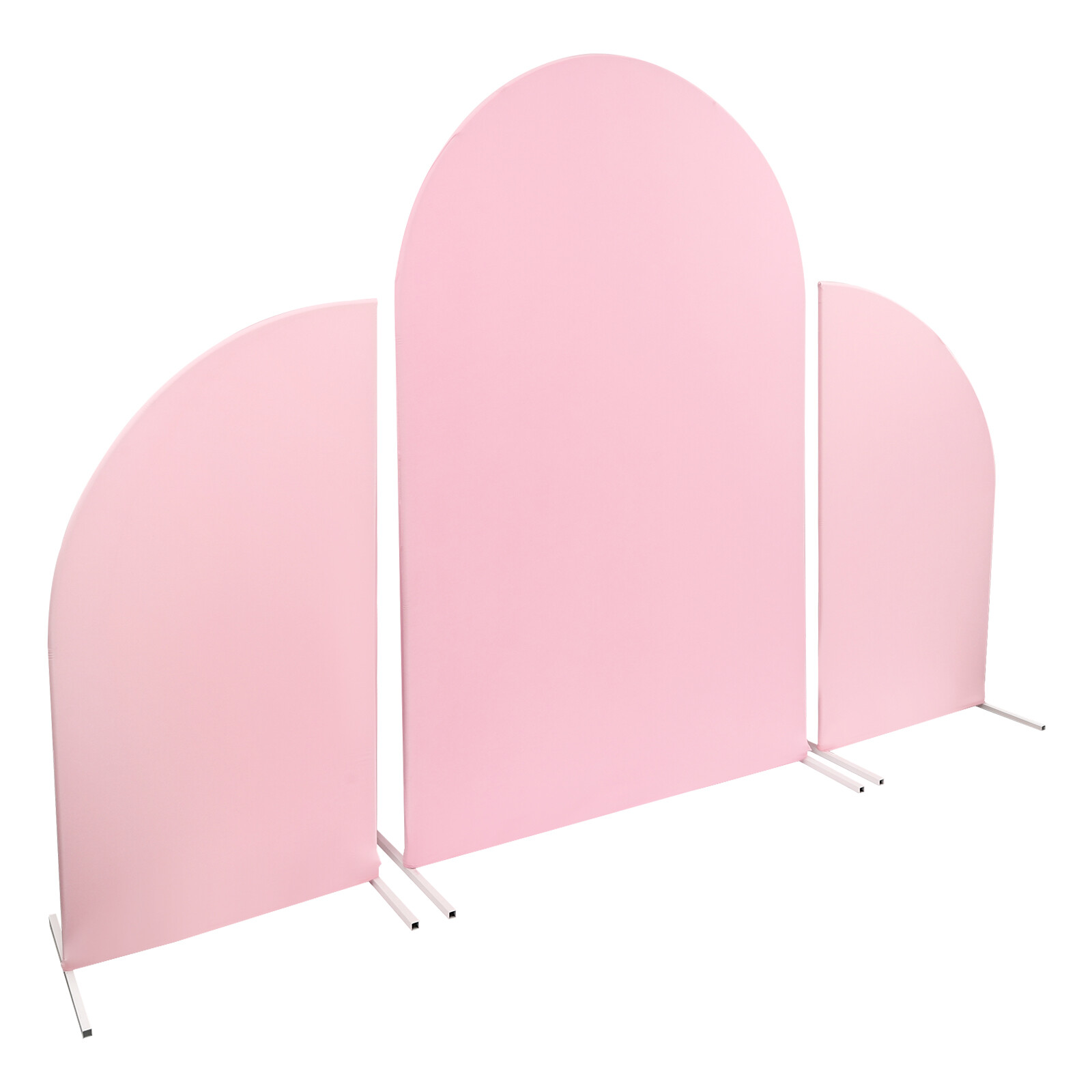 Wedding Arch Backdrop Stand Pink White Carbon Steel Frame Removable Cover