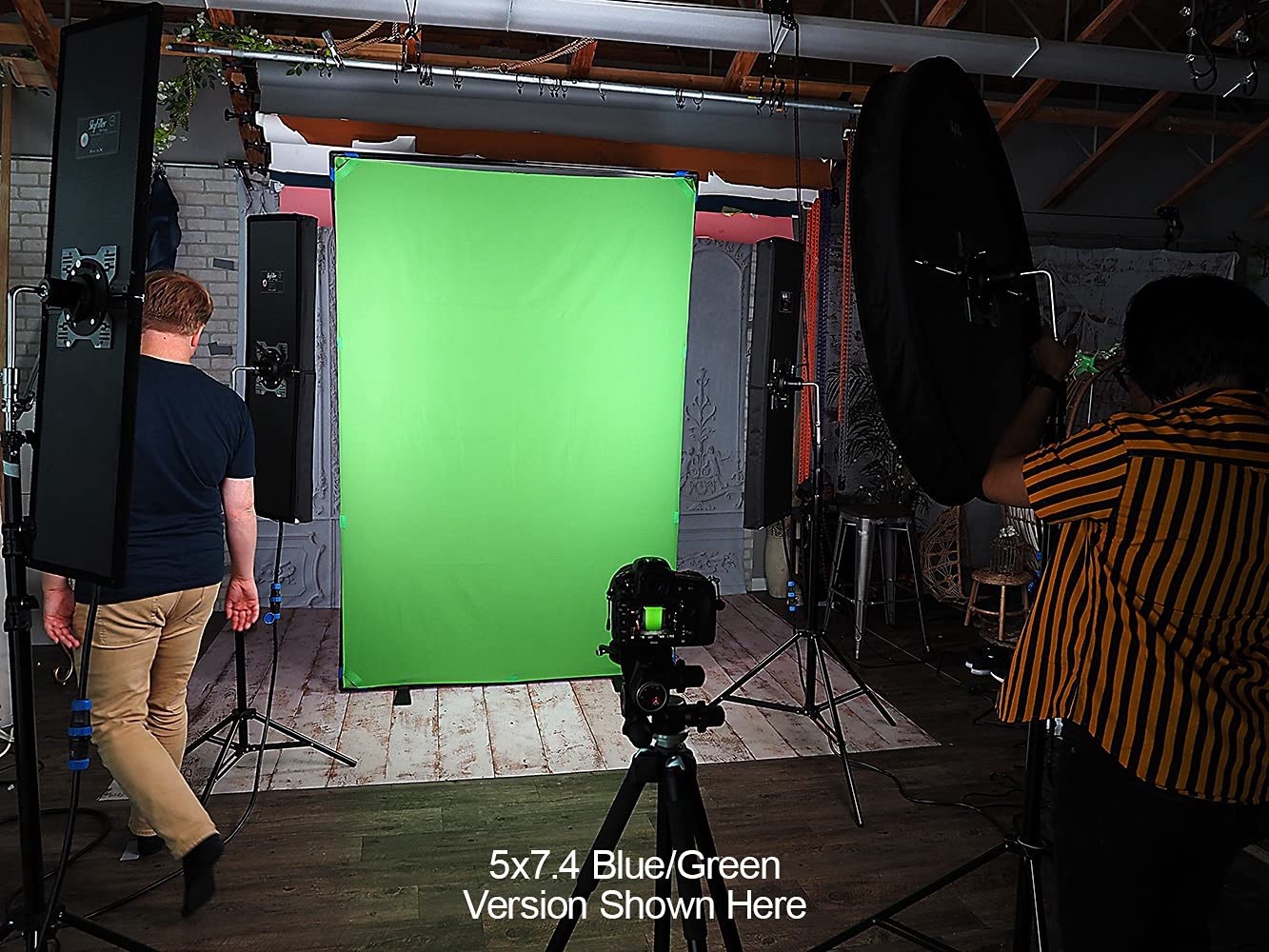 Complete Portable Background Kit w/Bag – 5 x 7.4ft (1.5 x 2.1m) Black/White
