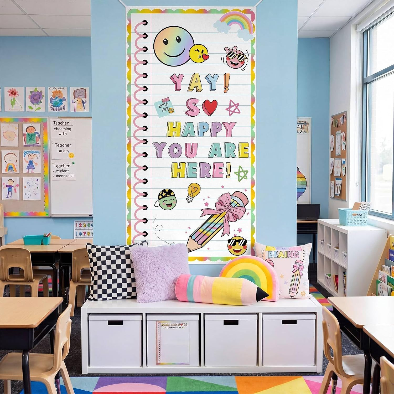 Classroom Welcome Door Cover Composition Notebook Back to School Banner Welcome