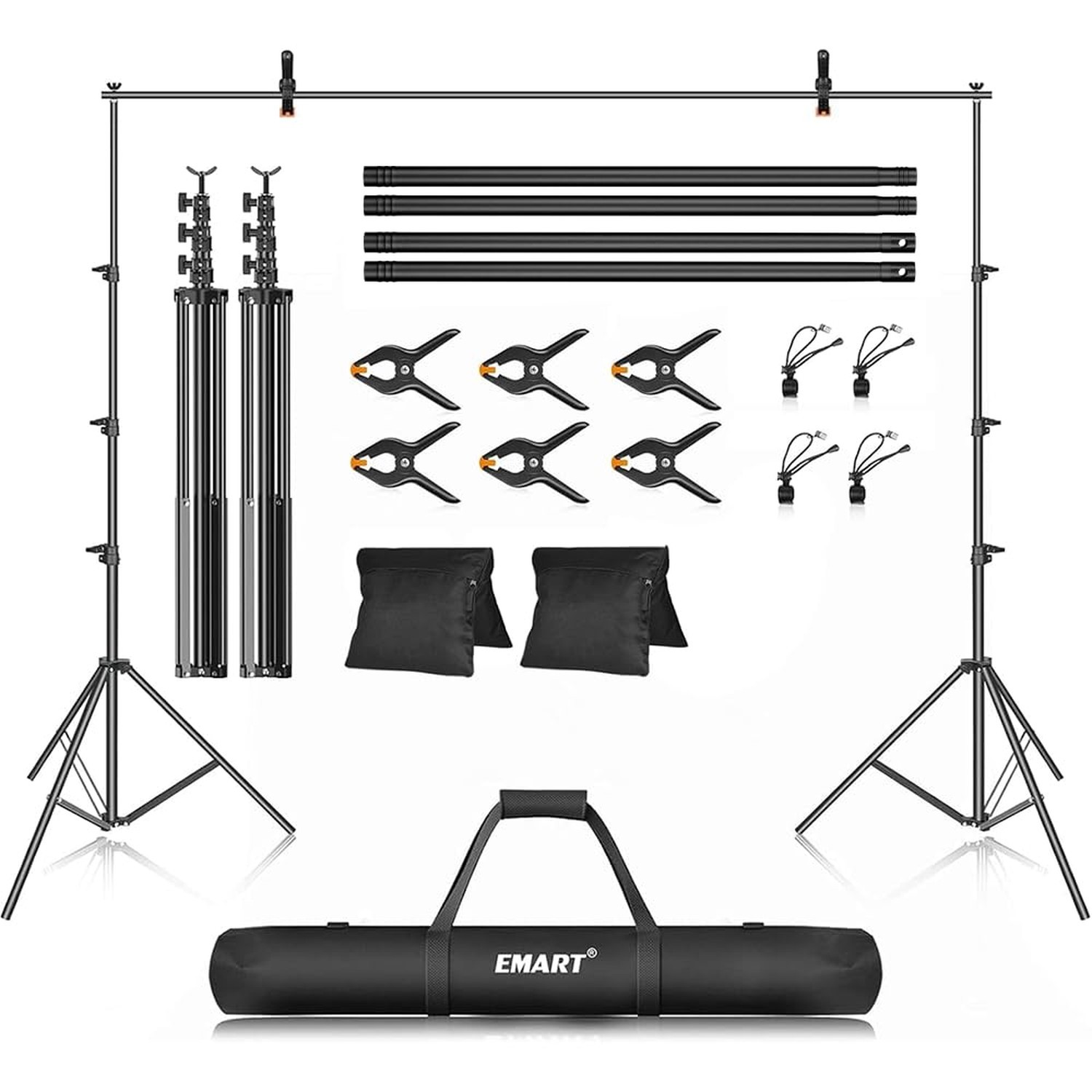 EMART Photo Backdrop Stand kit, 10 x 12 ft Back Drop Adjustable Frame for Pho…