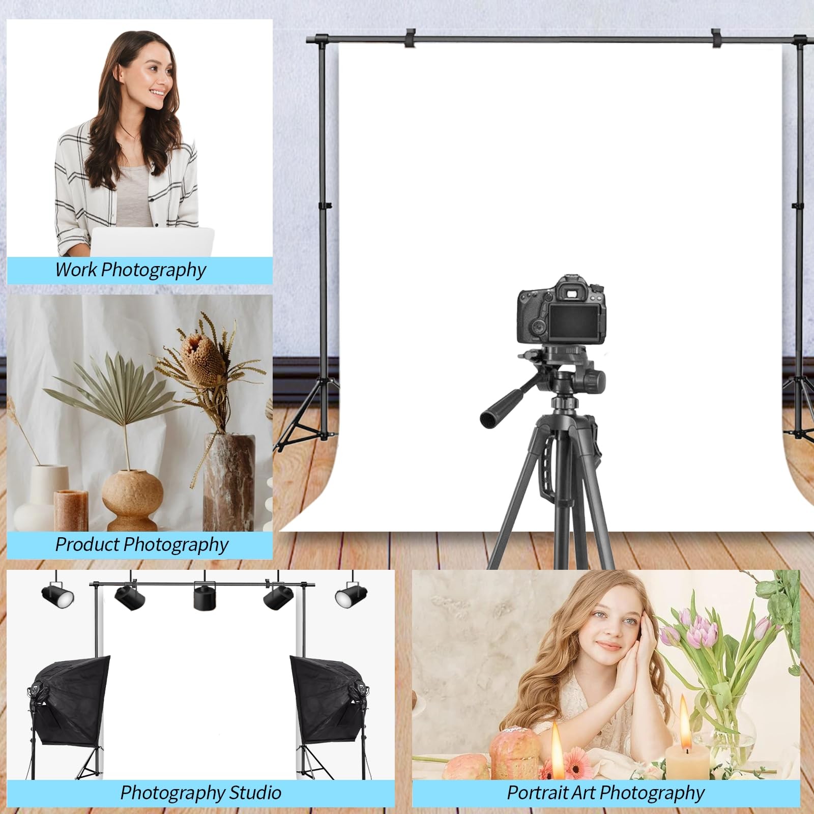 Uhexoyo White Portrait Backdrop for Photography,Photobooth 5x7FT,