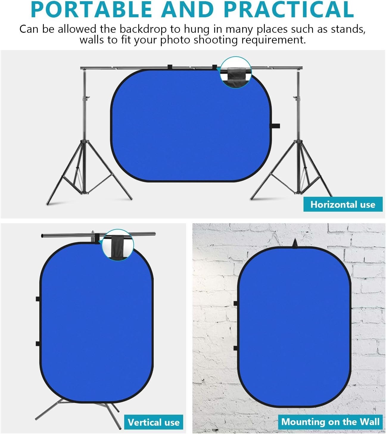 Versatile 5x7ft Green & Blue Reversible Backdrop – Ideal for Photography & Video