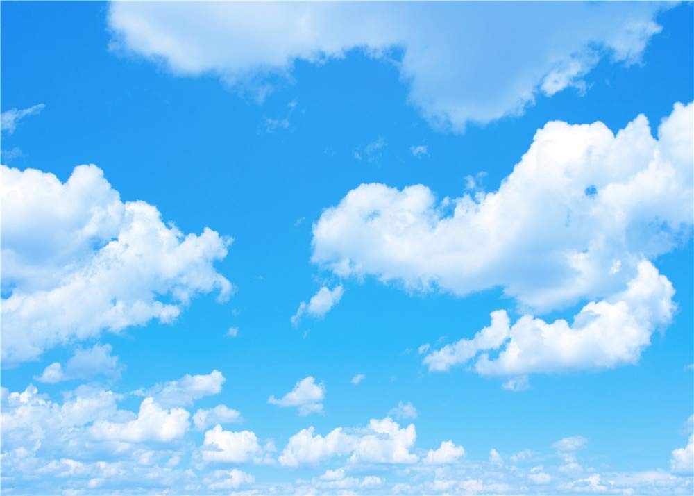 Blue Sky White Clouds Theme Photography Backdrops 7x5ft 7x5ft, Blue,White
