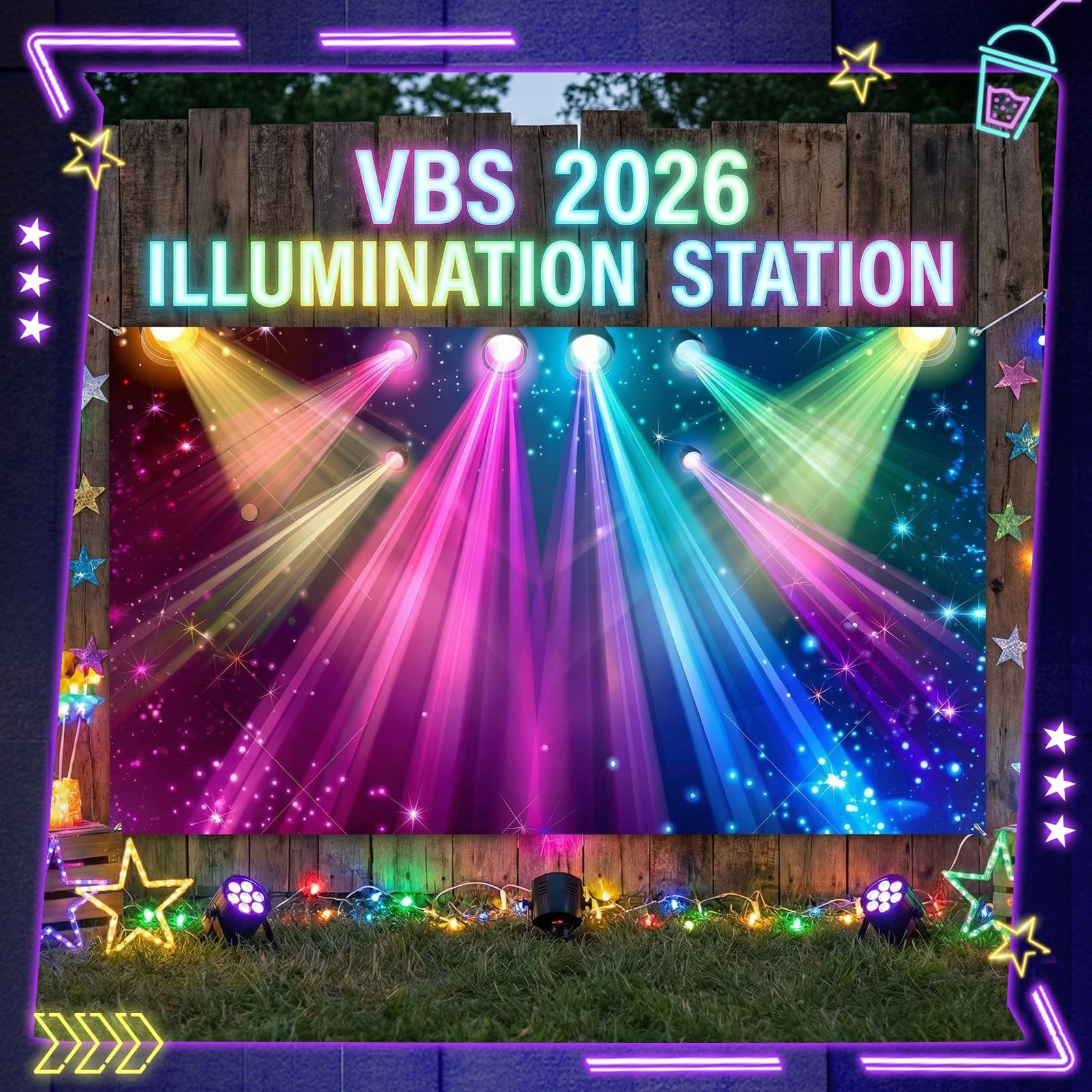 VBS 2026 Backdrop, 10×5.6 ft Supersized Church Illumination Theme Background …
