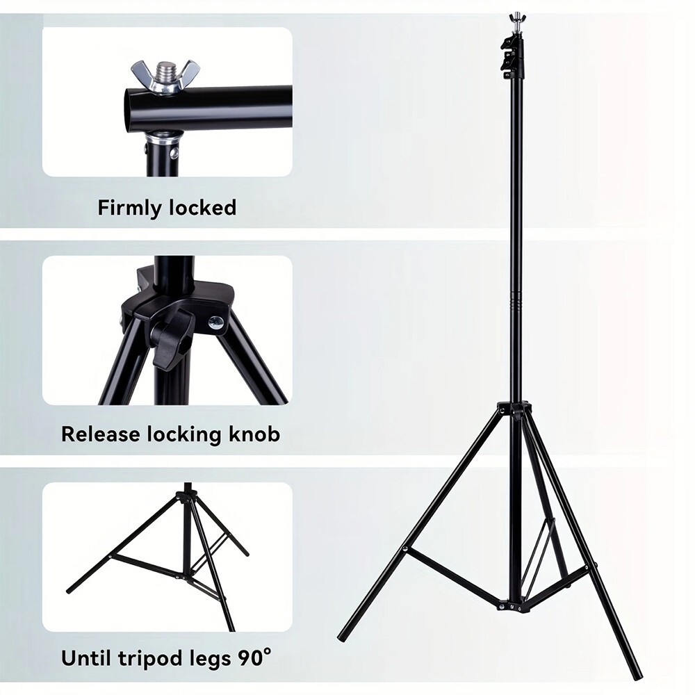 6×6.5ft(WxH) Heavy Duty Backdrop Stand Kit Photography Studio Background Support