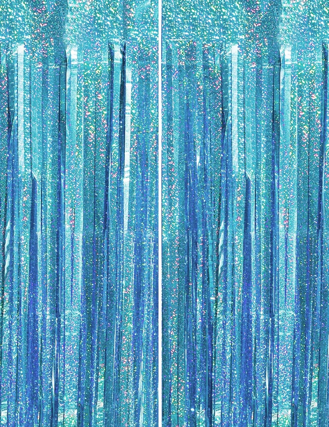 Blue Birthday Decorations Curtain Streamers Ocean Princess Booth 2 Pack,