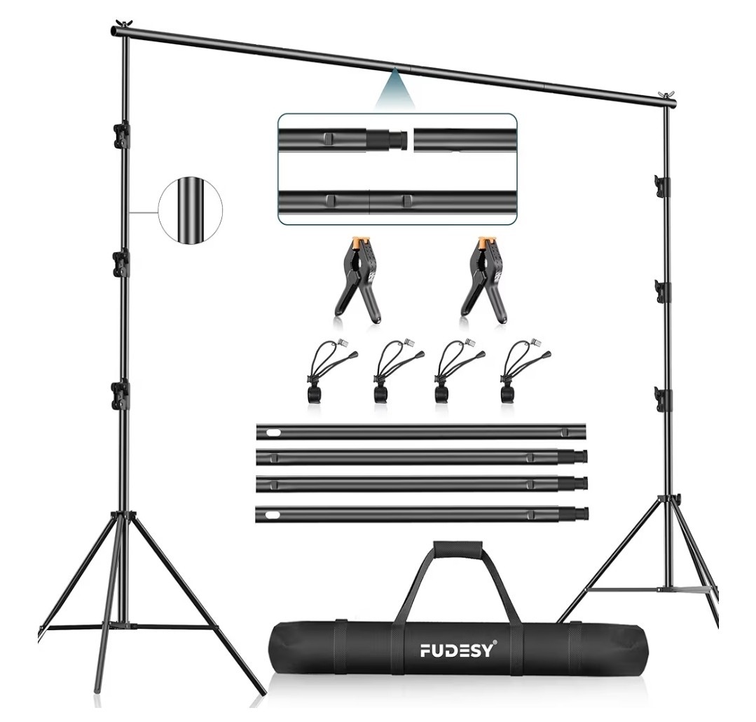 FUDESY 10 x 10 Heavy Duty Adjustable Backdrop Stand New Open Box