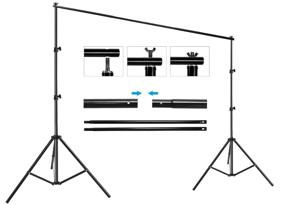 HYJ INC Photo Video Studio Photography Backdrop Stand 8 x 8 ft Adjustable Photo