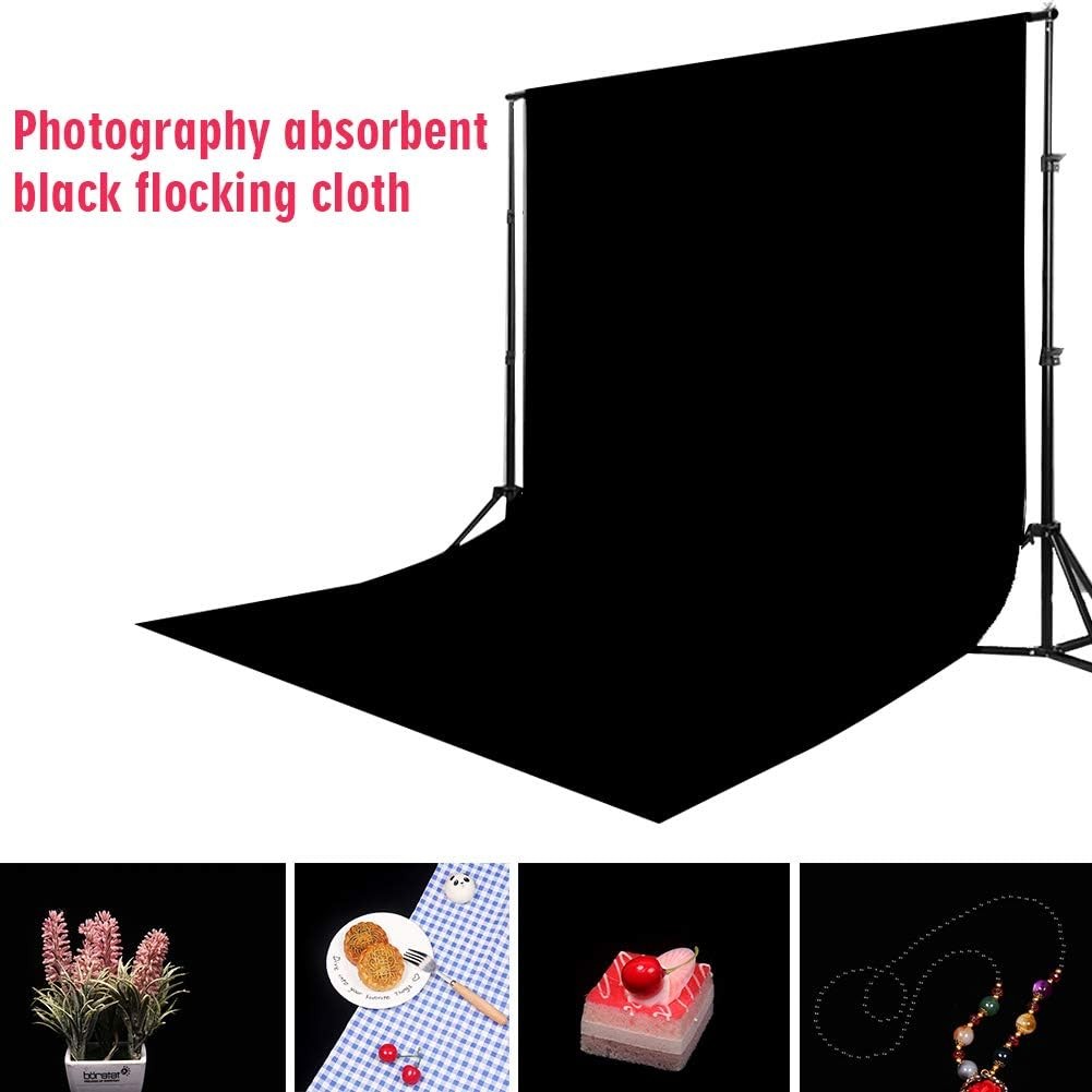 Black Velvet Photography Backdrop,Light Absorbing 150x150cm, as picture show
