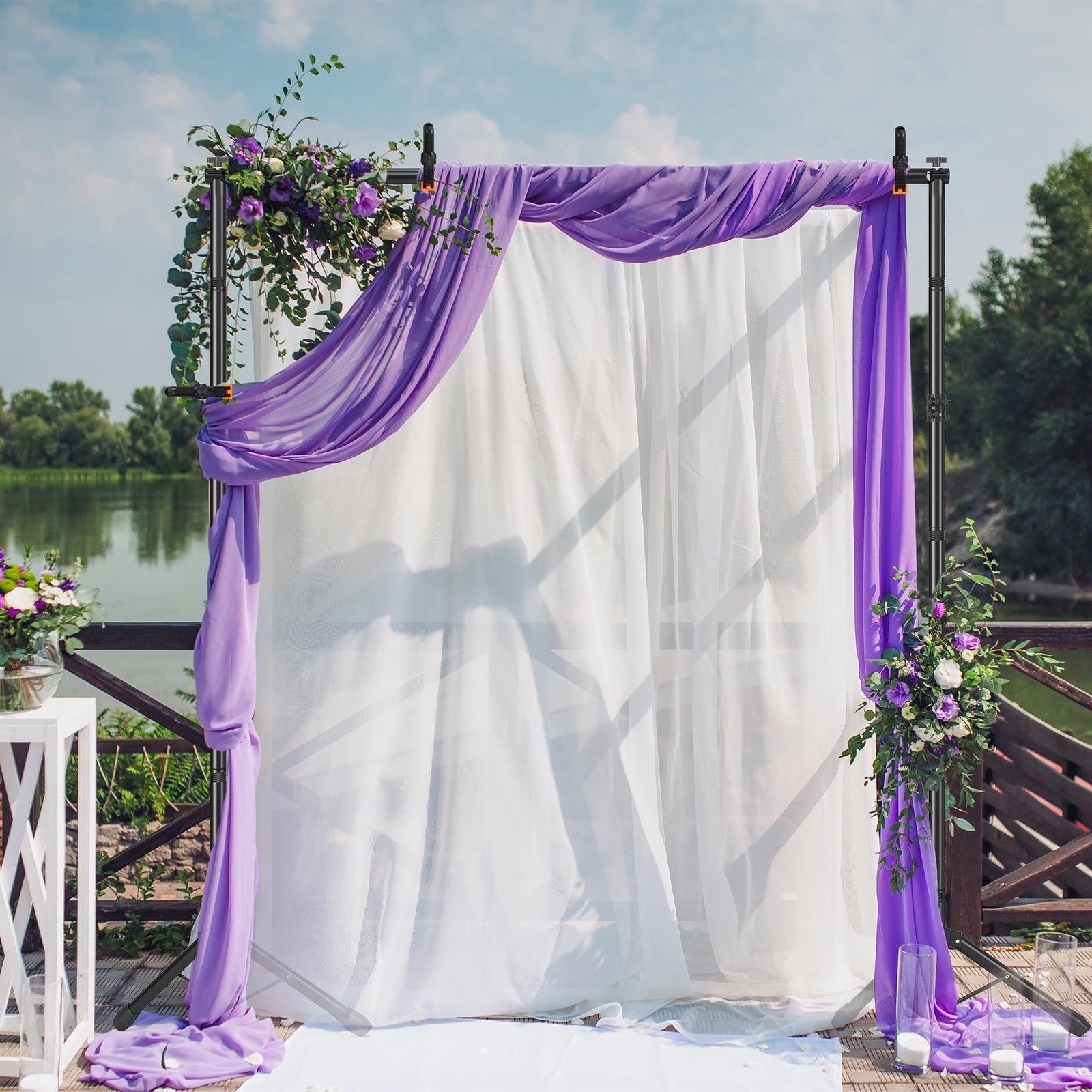 Backdrop Stand, Adjustable 10×7.5 FT Background Stand Backdrop for Parties, P…