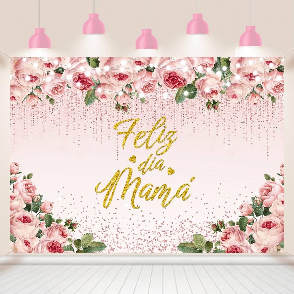 7x5ft Feliz Dia Mama Backdrop Mexican Happy Mother’s Day Photography Background.