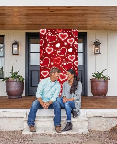 Valentine’s Day Heart Door Cover Decorations Photo Backdrop Early 2000s Red