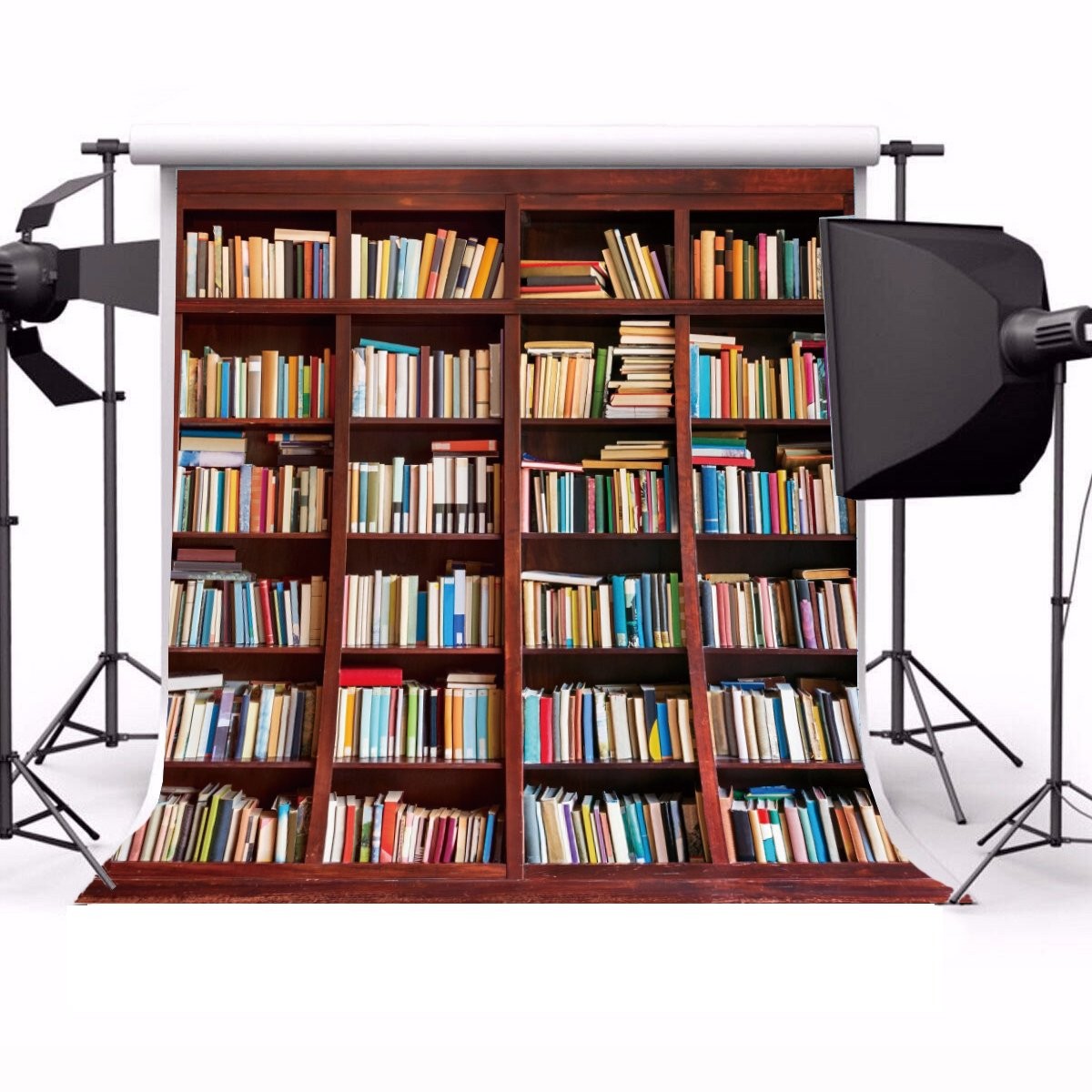 5x5FT Bookshelf Backdrop Study Room Library Vinyl Photography Background Decor