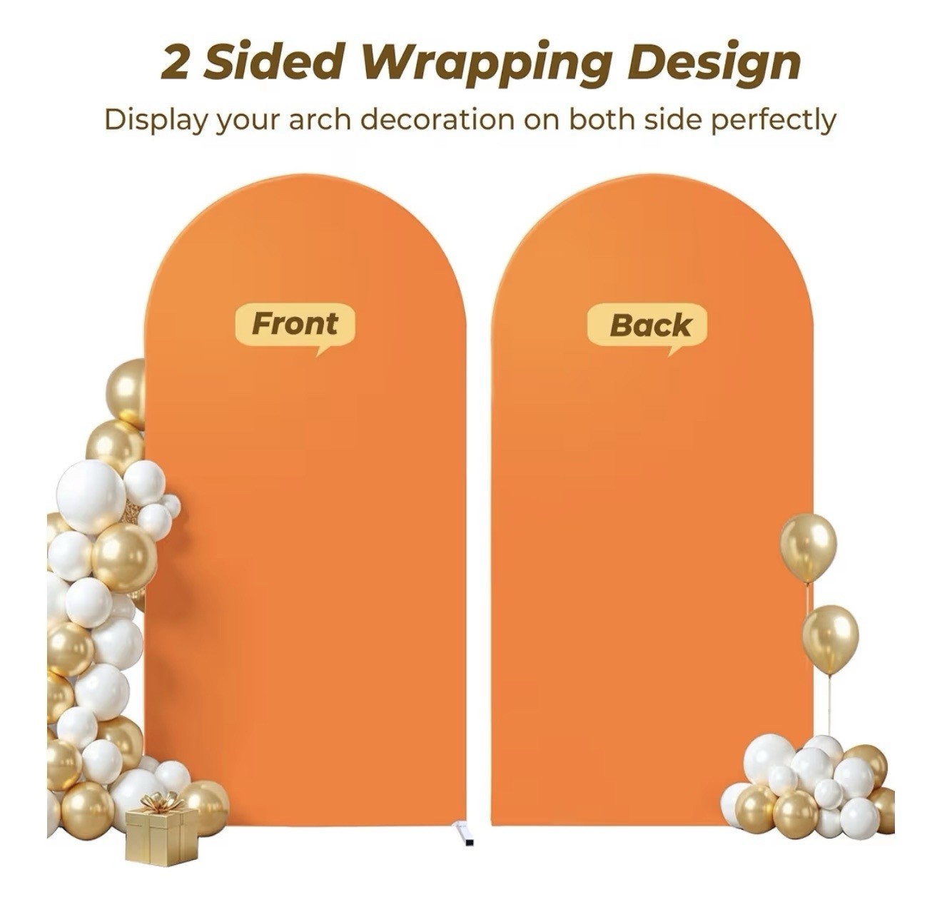 Wedding Arch Cover 6FT Orange Backdrop Stand Cover Round Top Stand Cover (T-62)