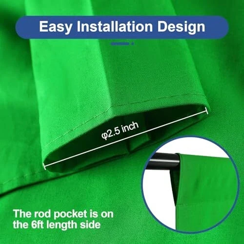 Green Screen Backdrop Photography Greenscreen Background for Streaming Zoom S…