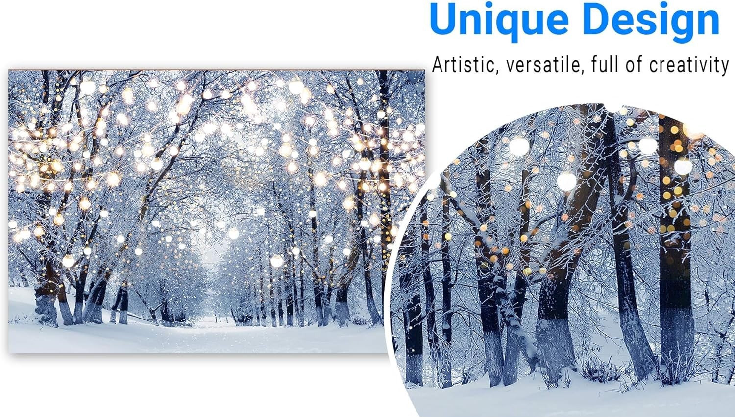 Funnytree 7x5ft Winter Scene Backdrop Wonderland 7'x5', Forest 1