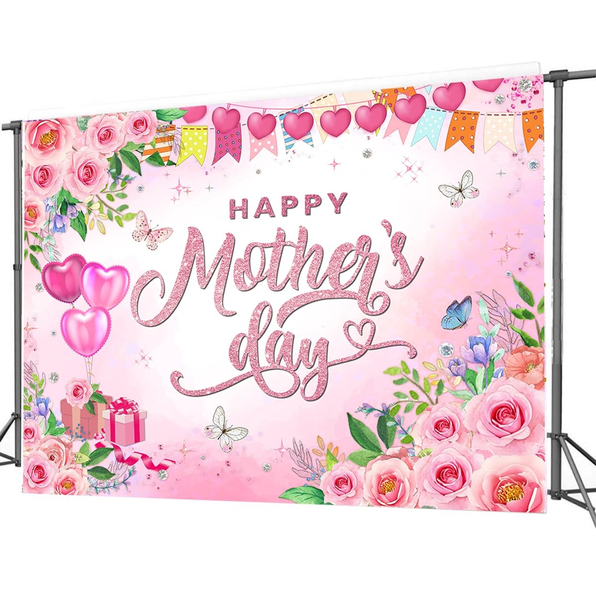 7X5ft Happy Mother’s Day Backdrop Watercolor Flower Background Mothers Day Birth