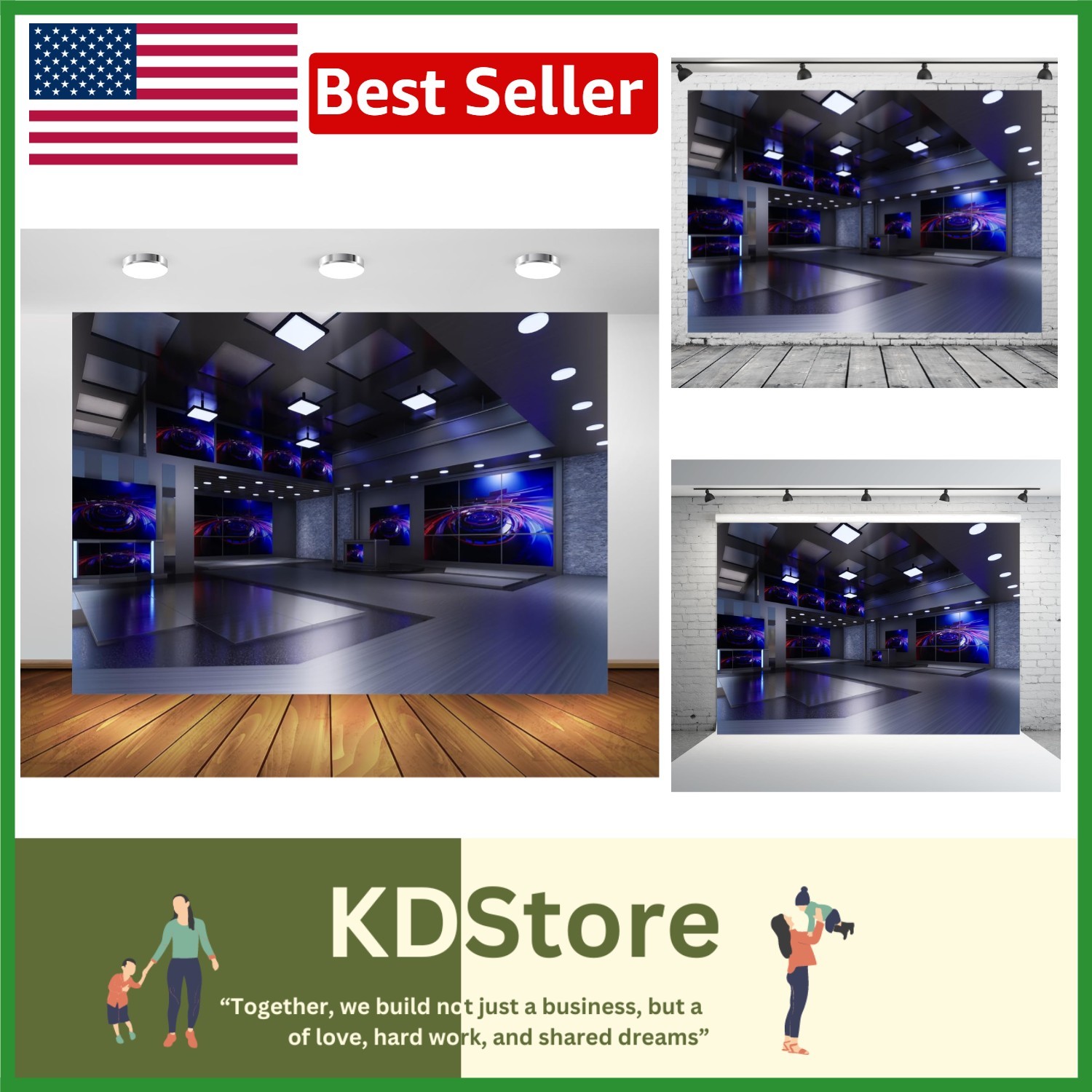 Custom 7x5ft Fabric News Studio Backdrop for Professional & Event Use