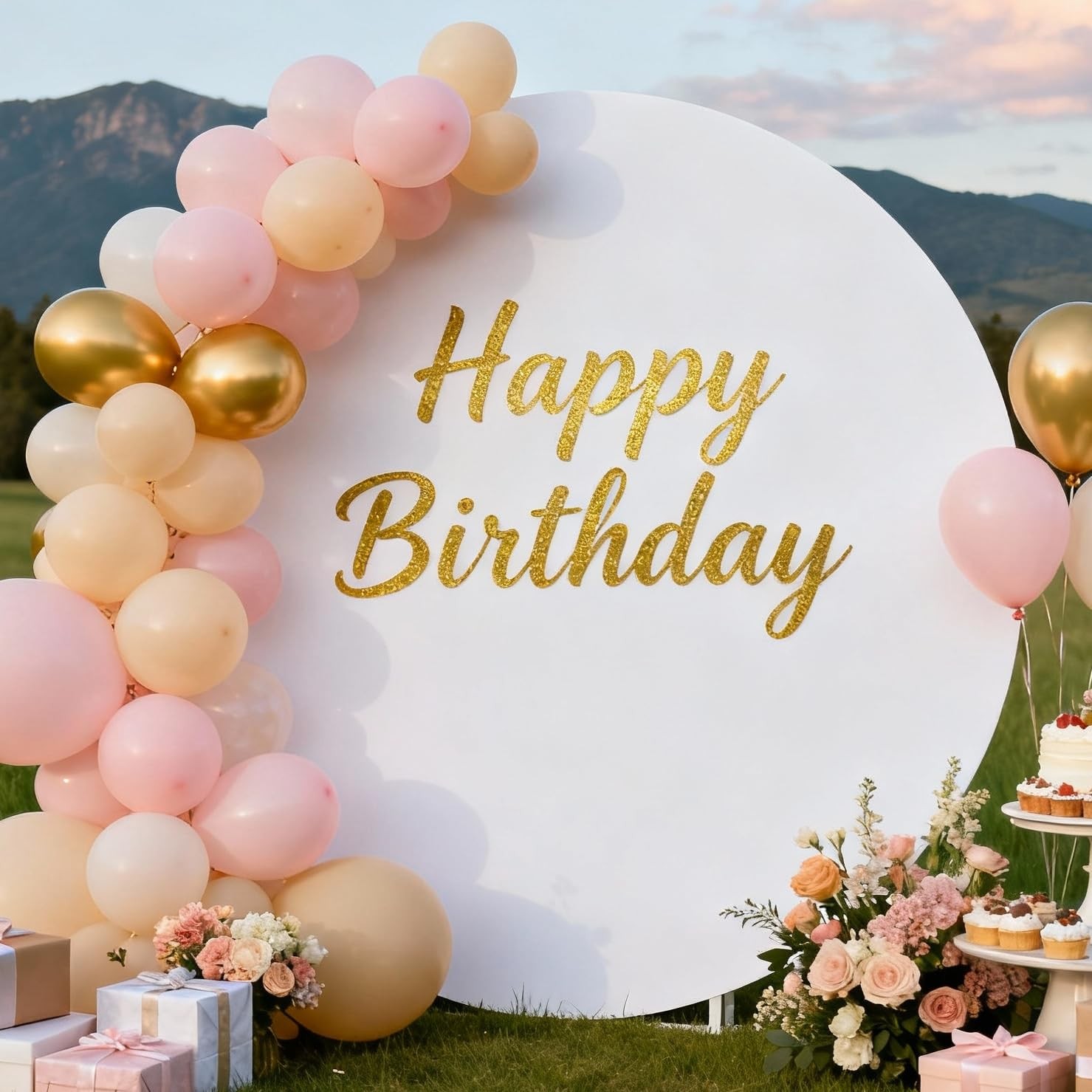 Round Arch Cover Spandex Fitted Balloon Top for Wedding Baby Shower Decor 6.6FT