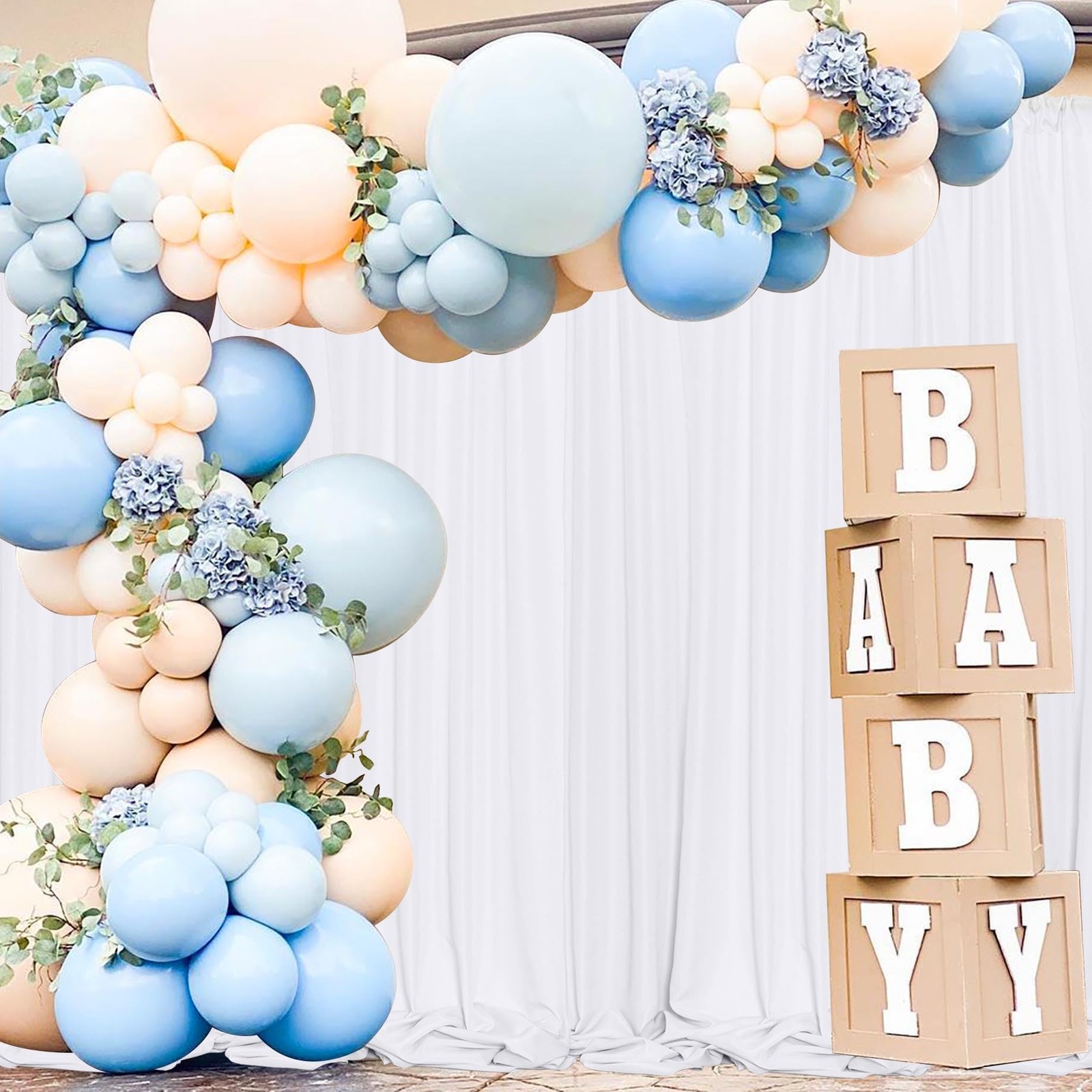 White Backdrop Curtain for Parties Wedding Photo Drapes 5×7 Feet 2 Panels