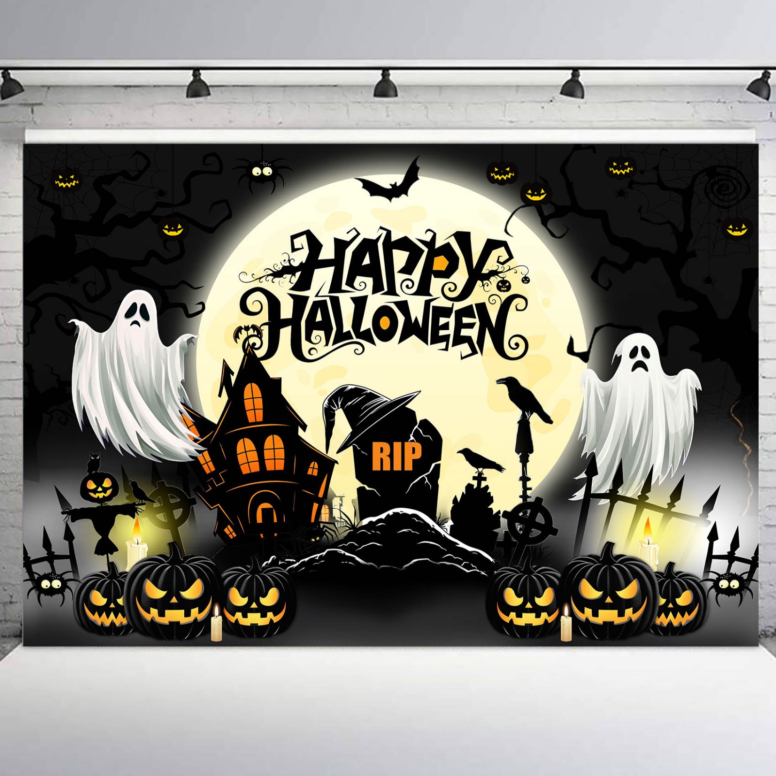 10x8ft Halloween Backdrop Spooky Haunted House Ghost Background for Photography