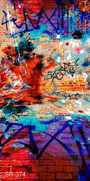 10’x20’CP Brick Wall Graffiti Scenic Microfiber Fabric background backdrop SR374