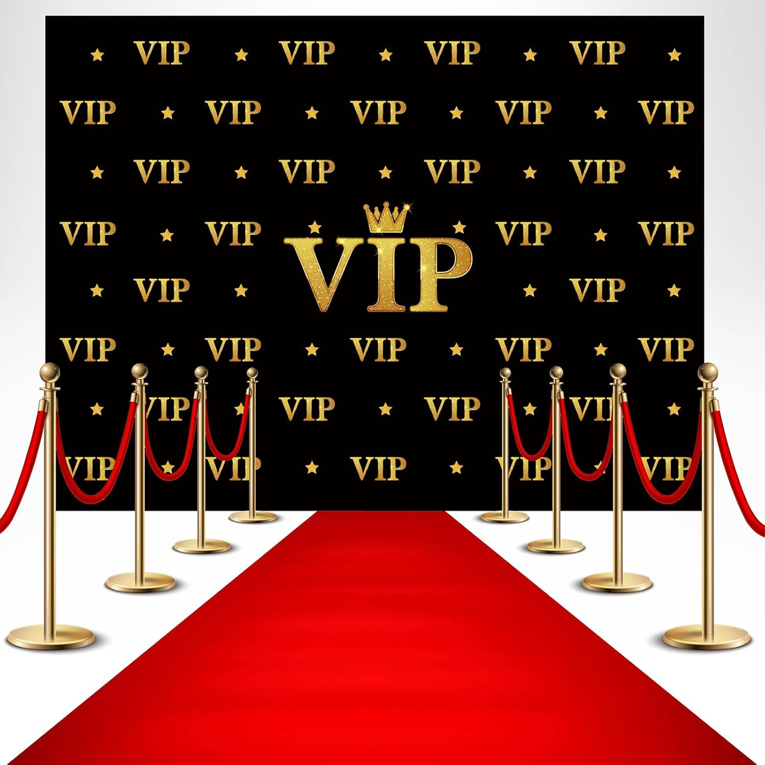 6.5 X 5 Ft VIP Photography Backdrop Red Carpet Event Movie Award Backdrop Crown