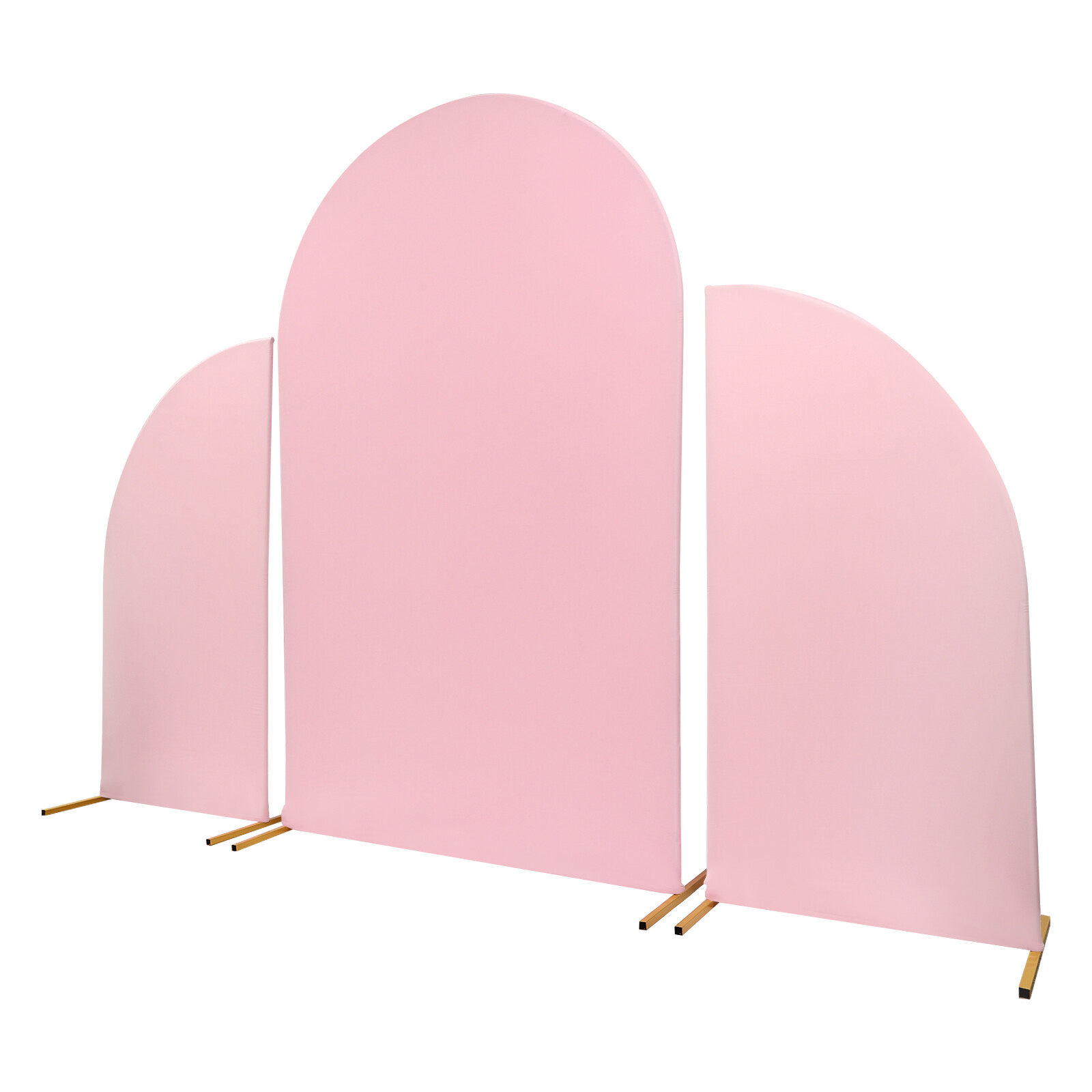 Pink Wedding Arch Cover & Golden Wedding Arch Backdrop Stand Set Party Ceremony