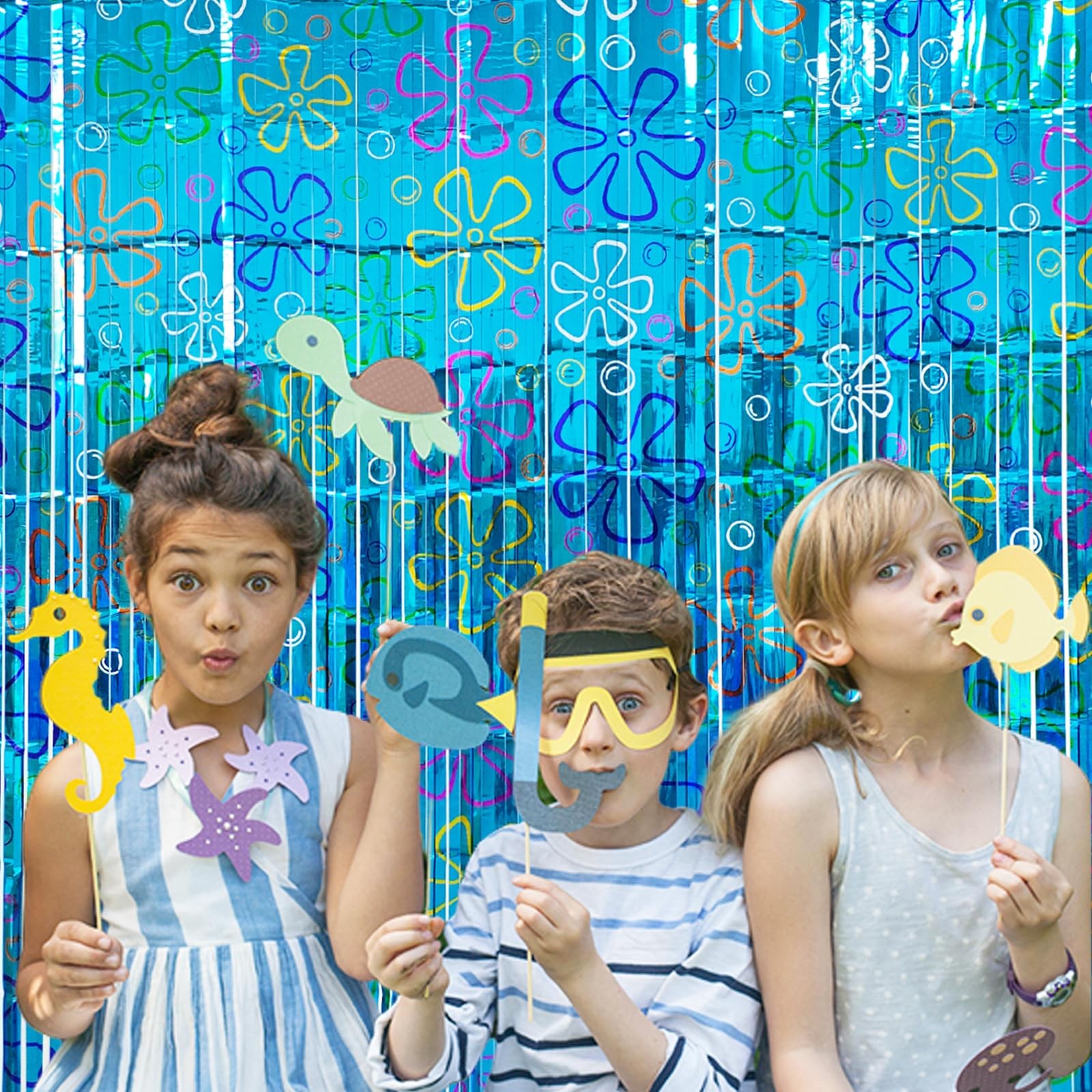2 Pack Ocean Theme Birthday Door Curtain Decorations, Under the Sea Party Sup…