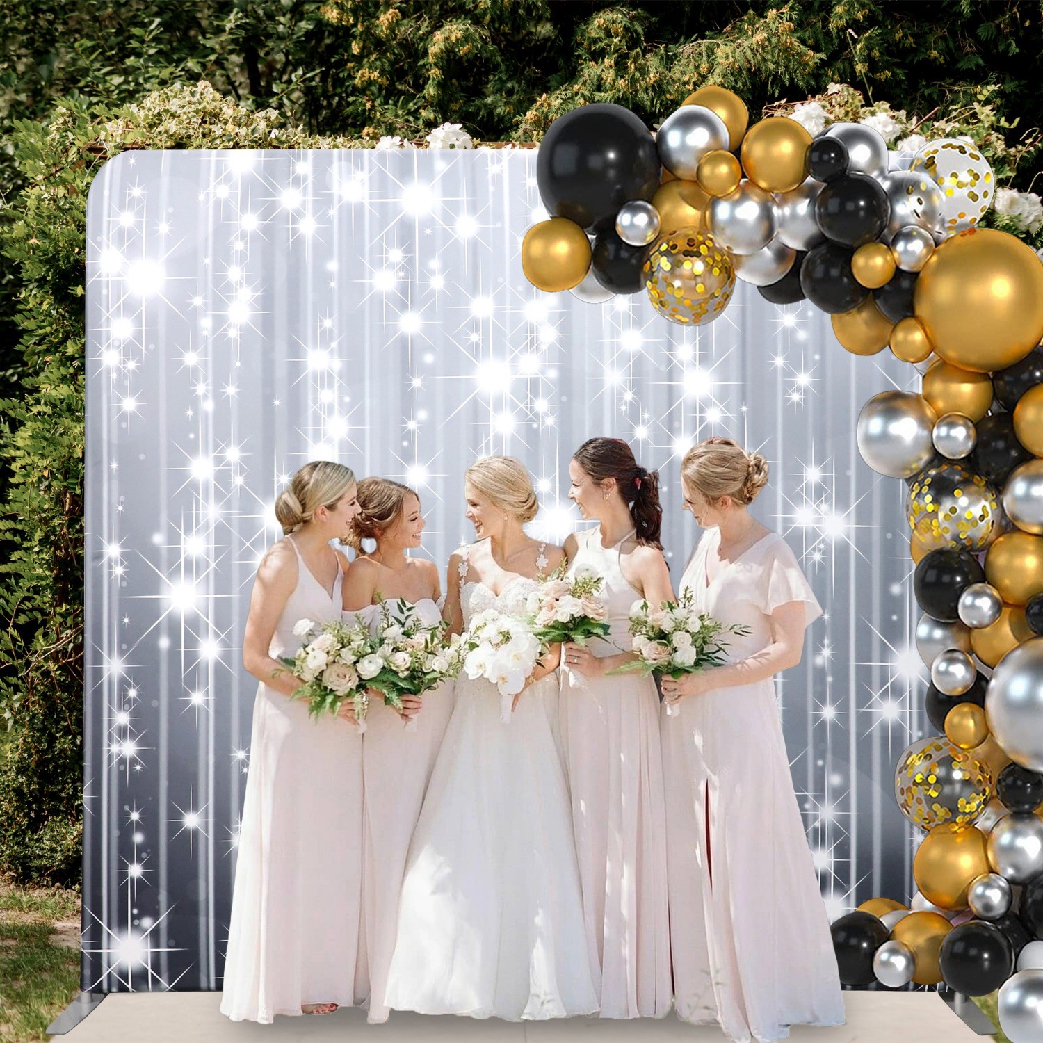 8×8 FT Tension Fabric Display Photography Backdrop Stand for Weddings Events