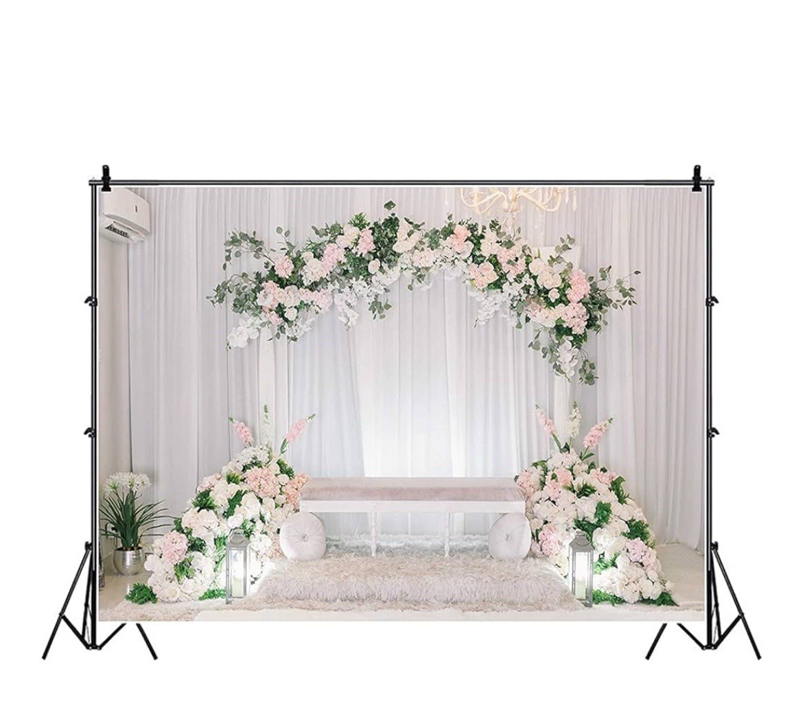 NEW Indoor Wedding Engagement Bridal Floral Arch BackDrop Photo Prop 20ft X 10ft