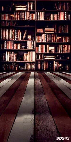 10’x20′ Computer-painted Retro bookshelf Floor Scenic background backdrop SD243