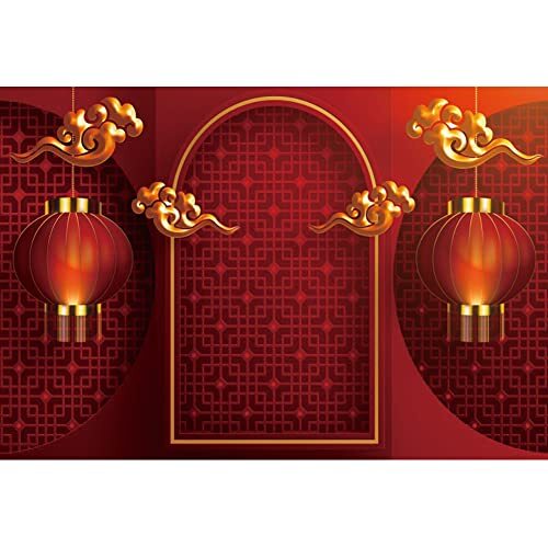 Chinese New Year Photography Backdrop Red Lantern Spring Festival 7x5ft Backg…