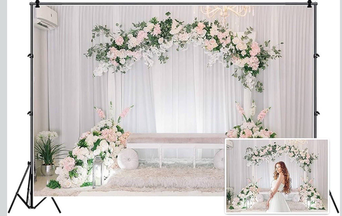 NEW Indoor Wedding Engagement Bridal Floral Arch BackDrop Photo Prop 20ft X 10ft