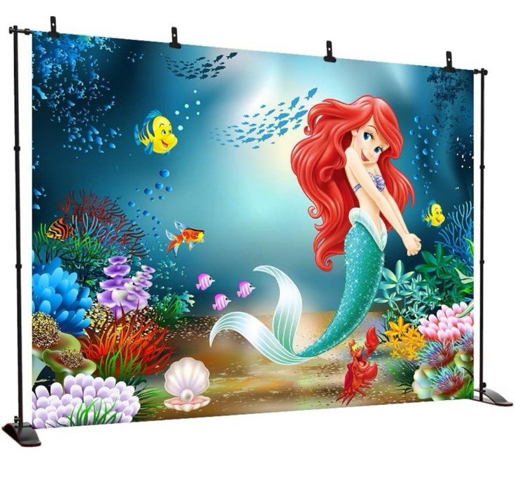 The Little Mermaid Photo Backdrop Under the Sea 7ft X 5ft, Princess Ariel, NIB