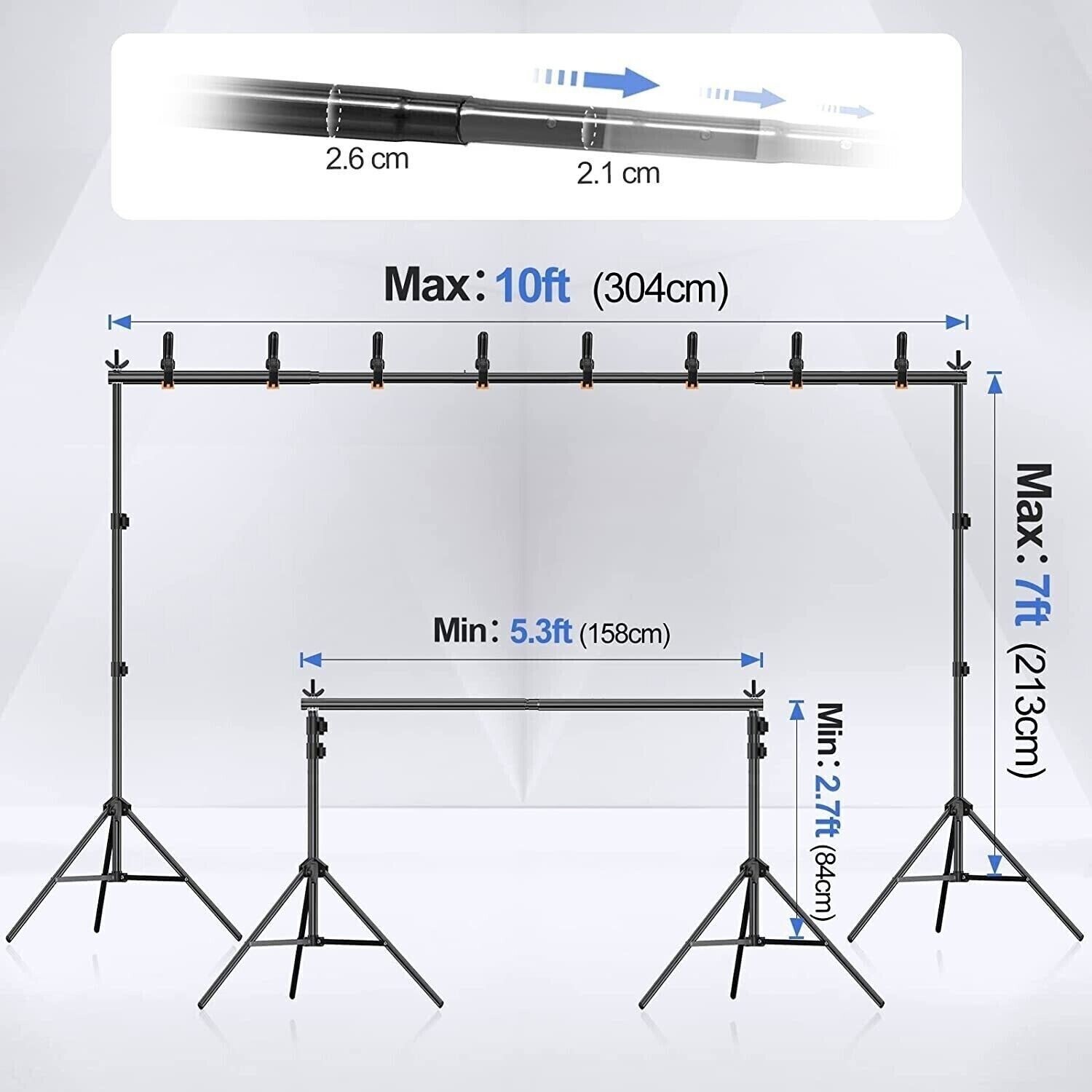 Emart Backdrop Stand 10x7ft(WxH) Photo Studio Adjustable Background Stand