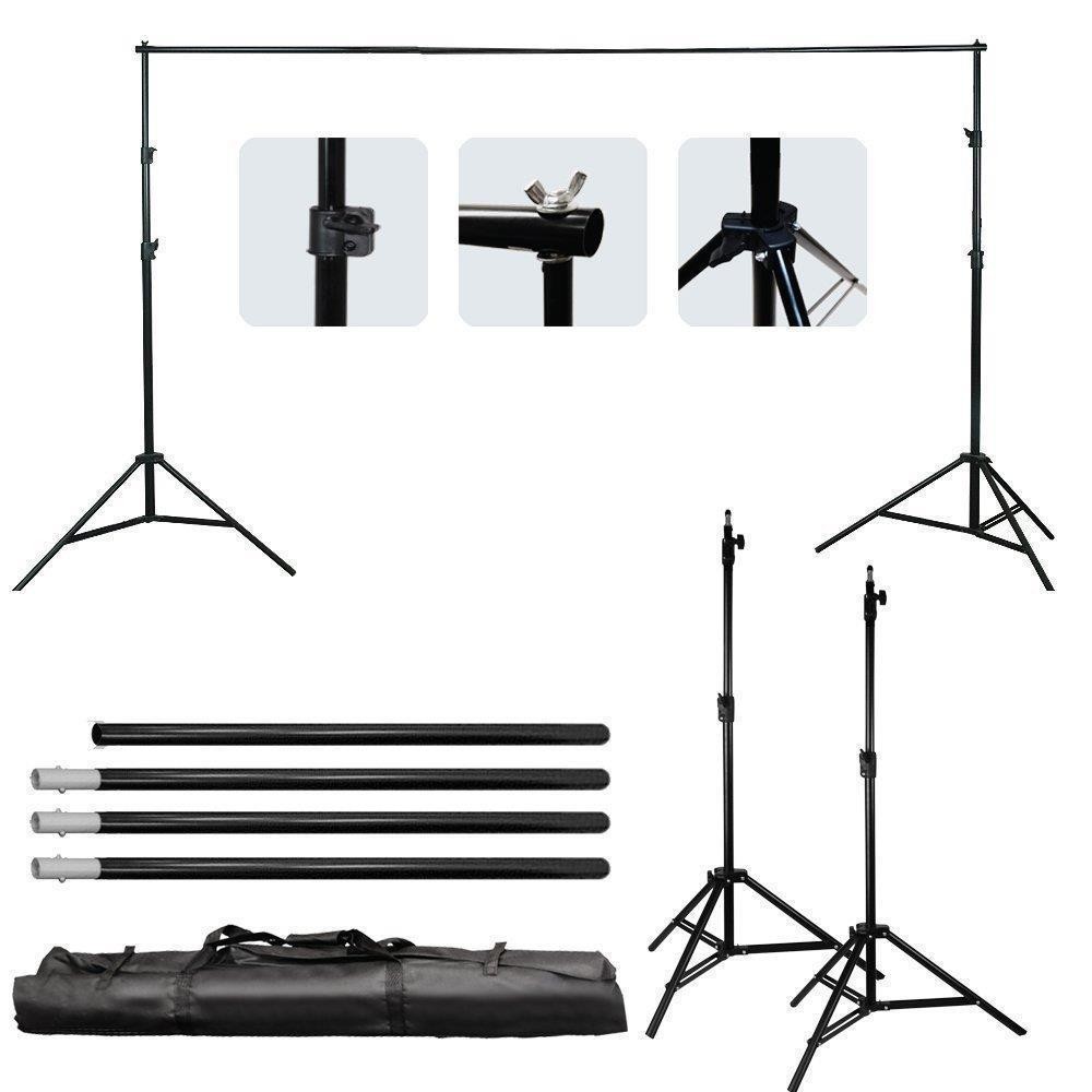 Adjustable Studo Backdrop Stand Kit Background Support System Tripod Kit w/Case