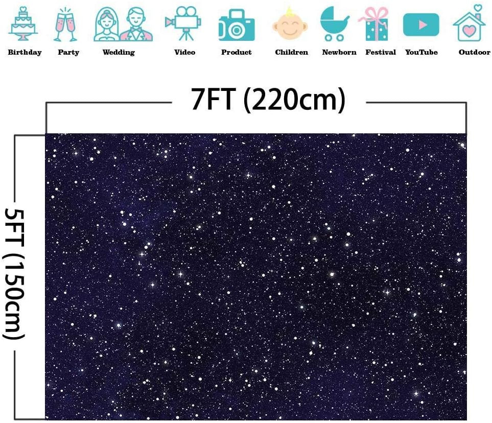 Night Sky Star Backdrops Universe Space Theme Starry Photography Backdrop Galaxy