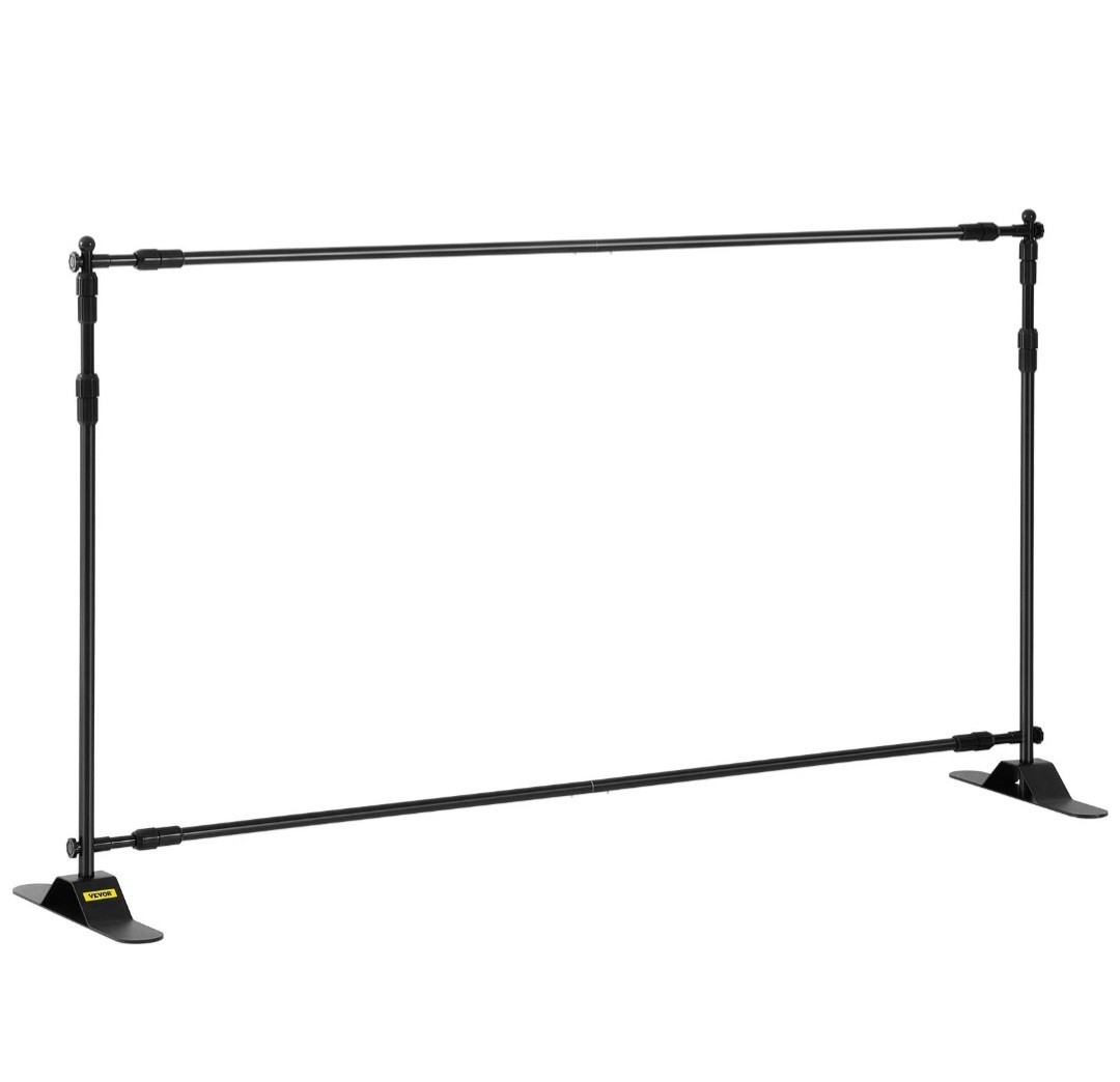 VEVOR 10 x 8 ft Backdrop Banner Stand Adjustable Height and Width Never Used