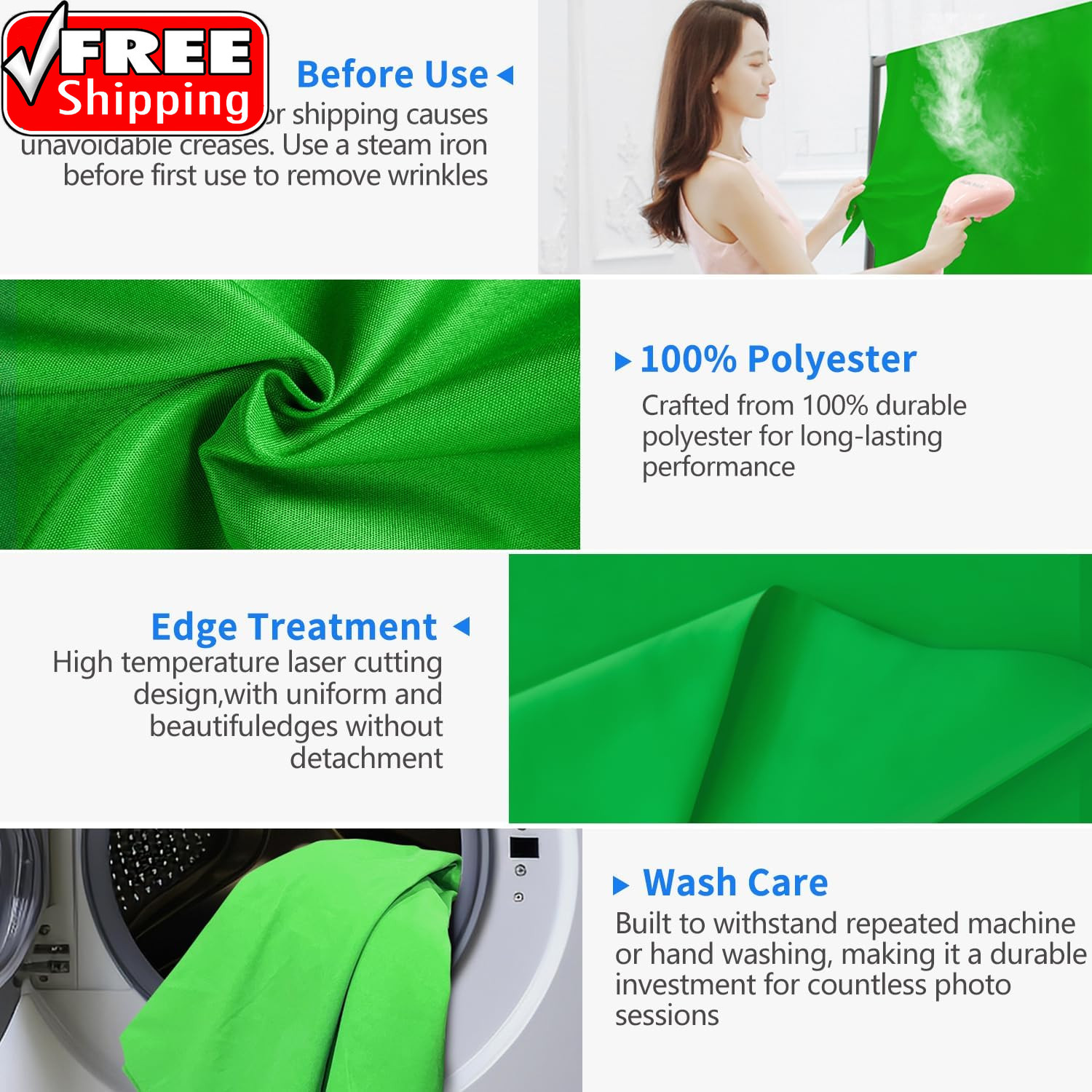 Green Screen Backdrop, 5X7 Ft Photography Chroma Key Greenscreen Background Shee
