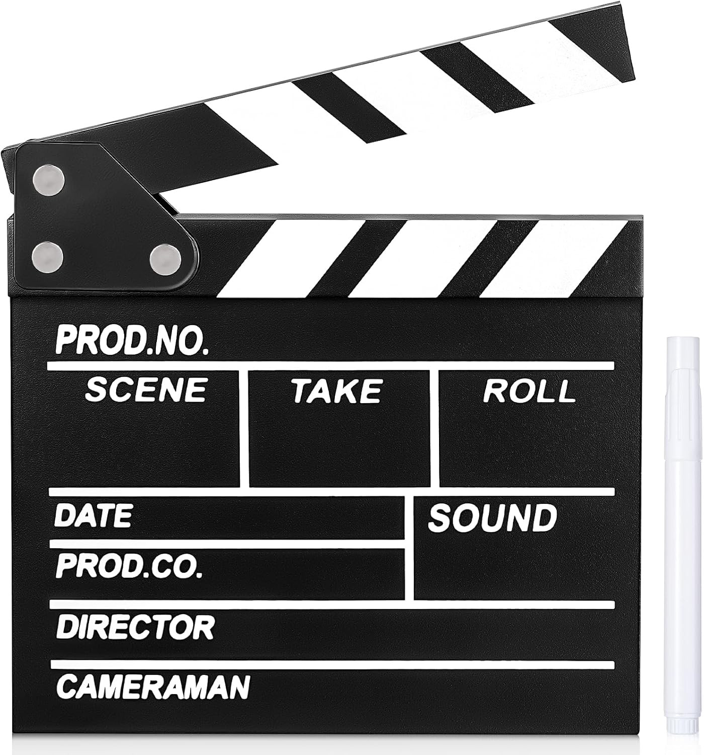 Hollywood Wooden Clapboard with Erasable Pen for Film and Photography Studio