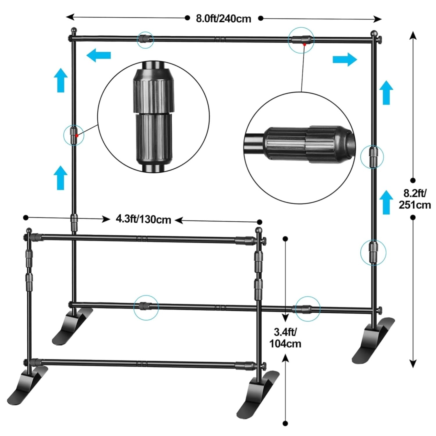 Professional Trade Show Banner Stand Adjustable 8x8ft