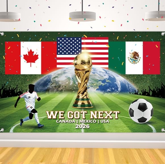 Soccer Party Decorations Backdrop Banner 2026 World Soccer Sport Themed Cup B…